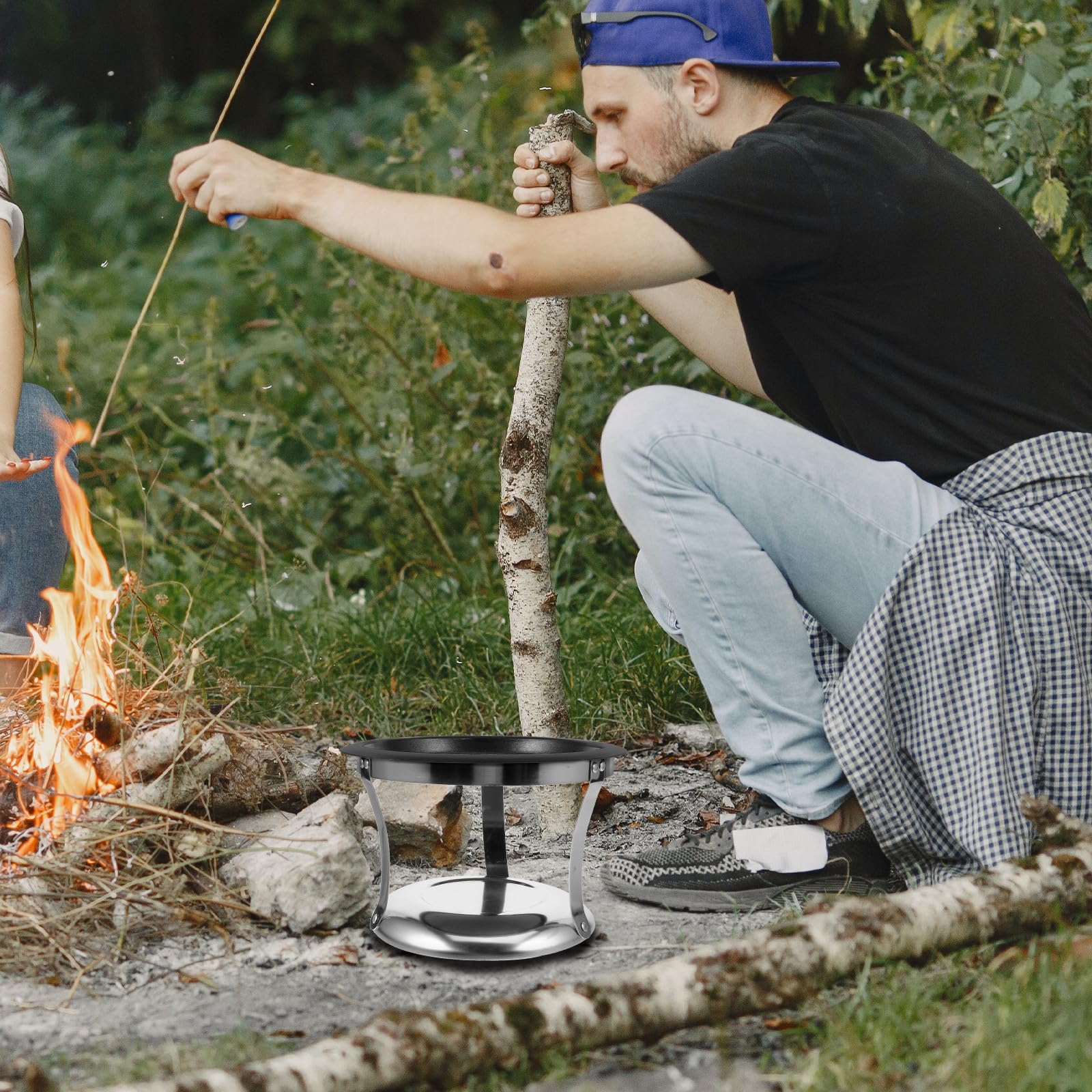 Healeved Edelstahl Buffet Warmhalteplatte mit Rutschfestem Boden und Deckel Buffet Chafing Dish für Grillpartys Camping Serviertablett Zubehör