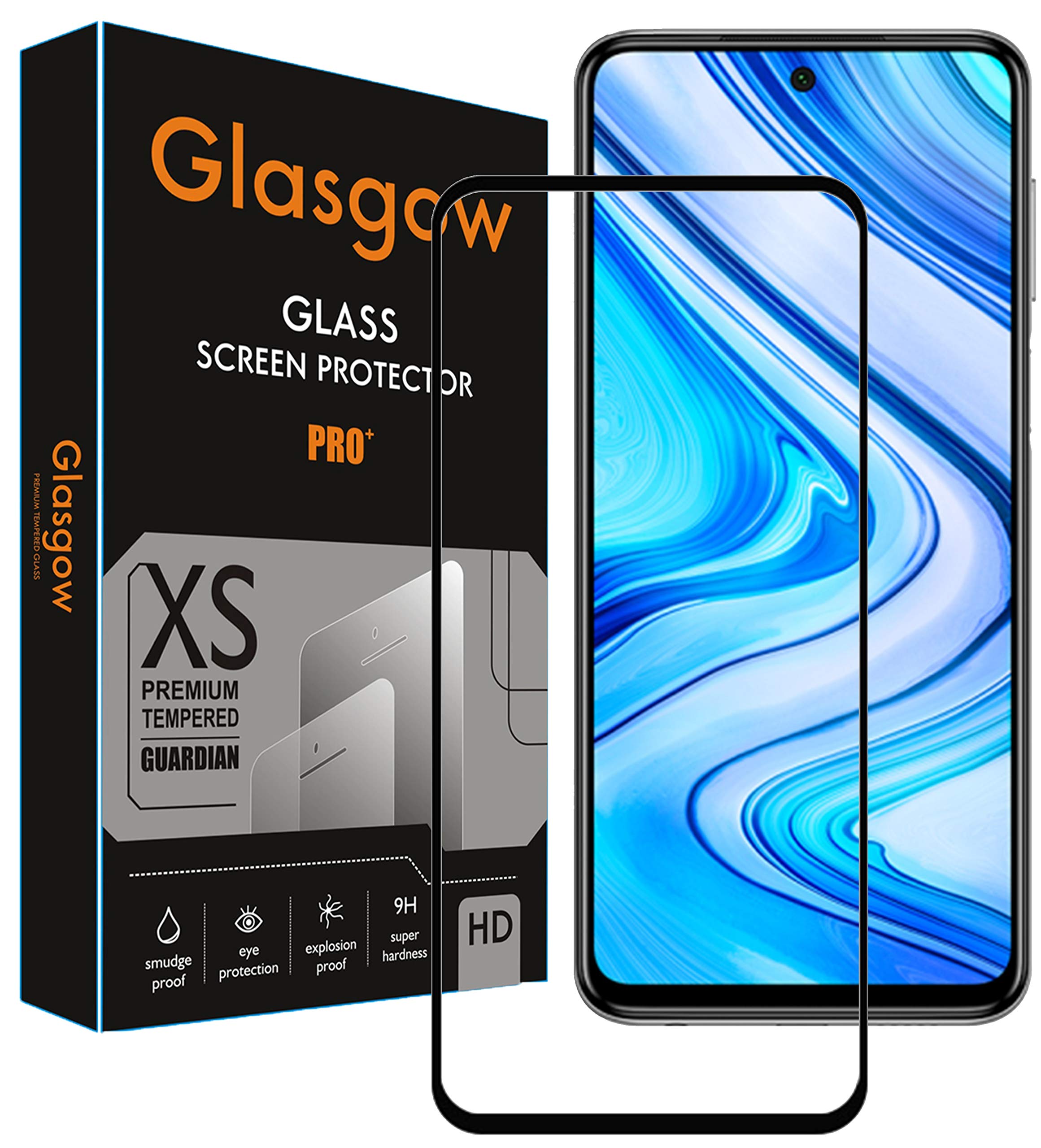Glasgow Flexible Edge Full Screen Gorilla Coverage Tempered Glass for Mi Redmi Note 9 Pro Max/Redmi Note 9 Pro - Black (B085T7XZ4F) Amazon Price History, Amazon Price Tracker