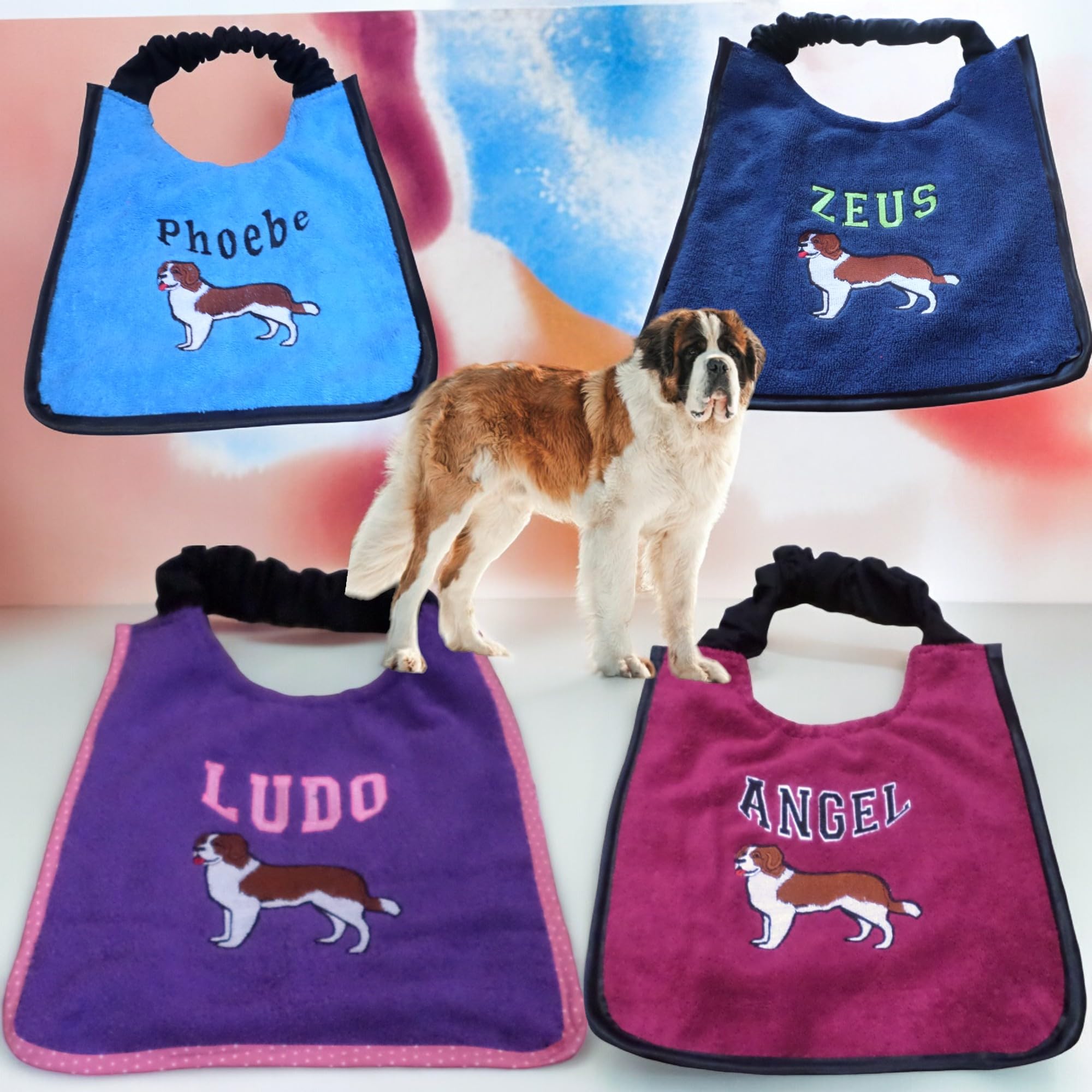 Pettorina personalizzata per cani San Bernardo con nome - Materiale impermeabile di alta qualità - super confortevole