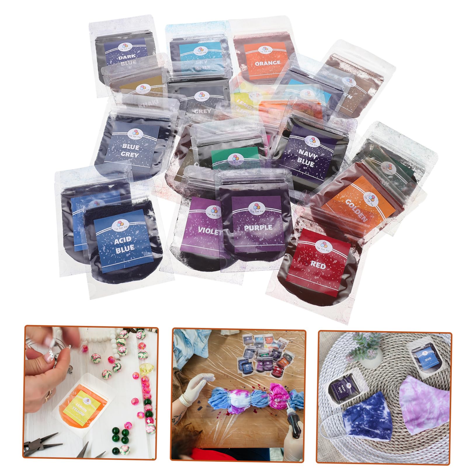 STOBOK 3stücke Farben Tie-dye Pigmentset Färbepulver Für Shirts Shirts Kleidung Partys Lebendige Textilfarben Für Erwachsene Für Kreative Bastelprojekte