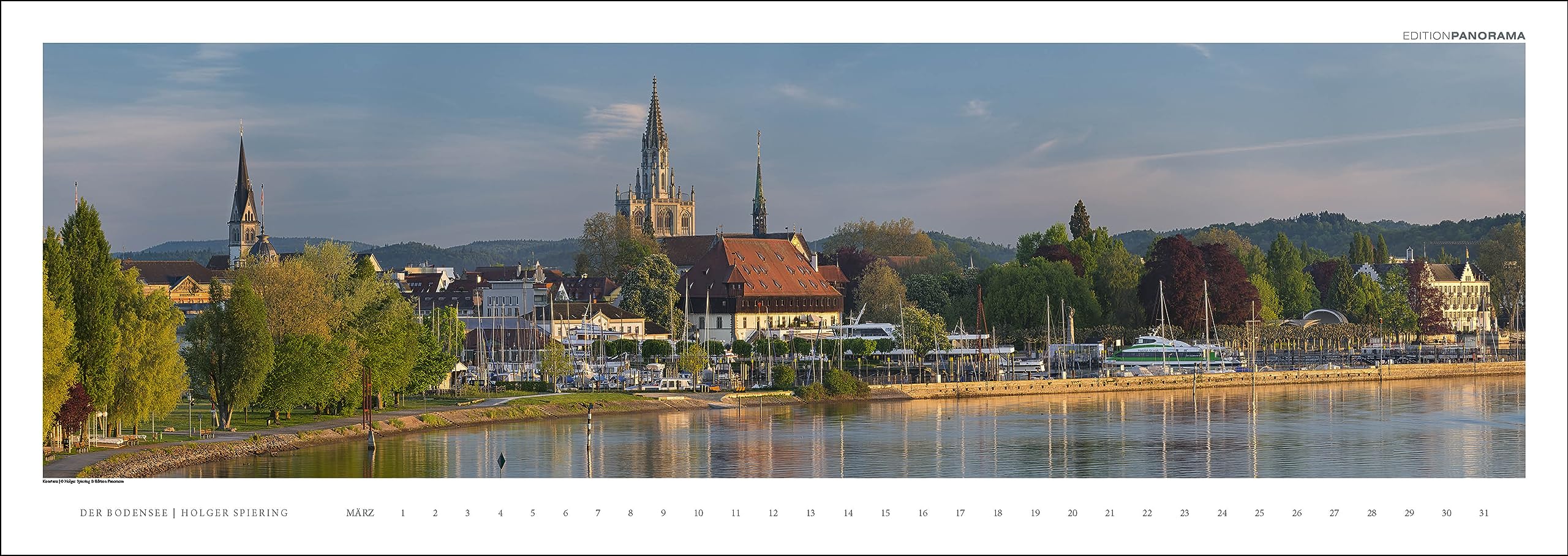 Der Bodensee: Immerwährender Panorama-Kalender, 110 x 39 cm