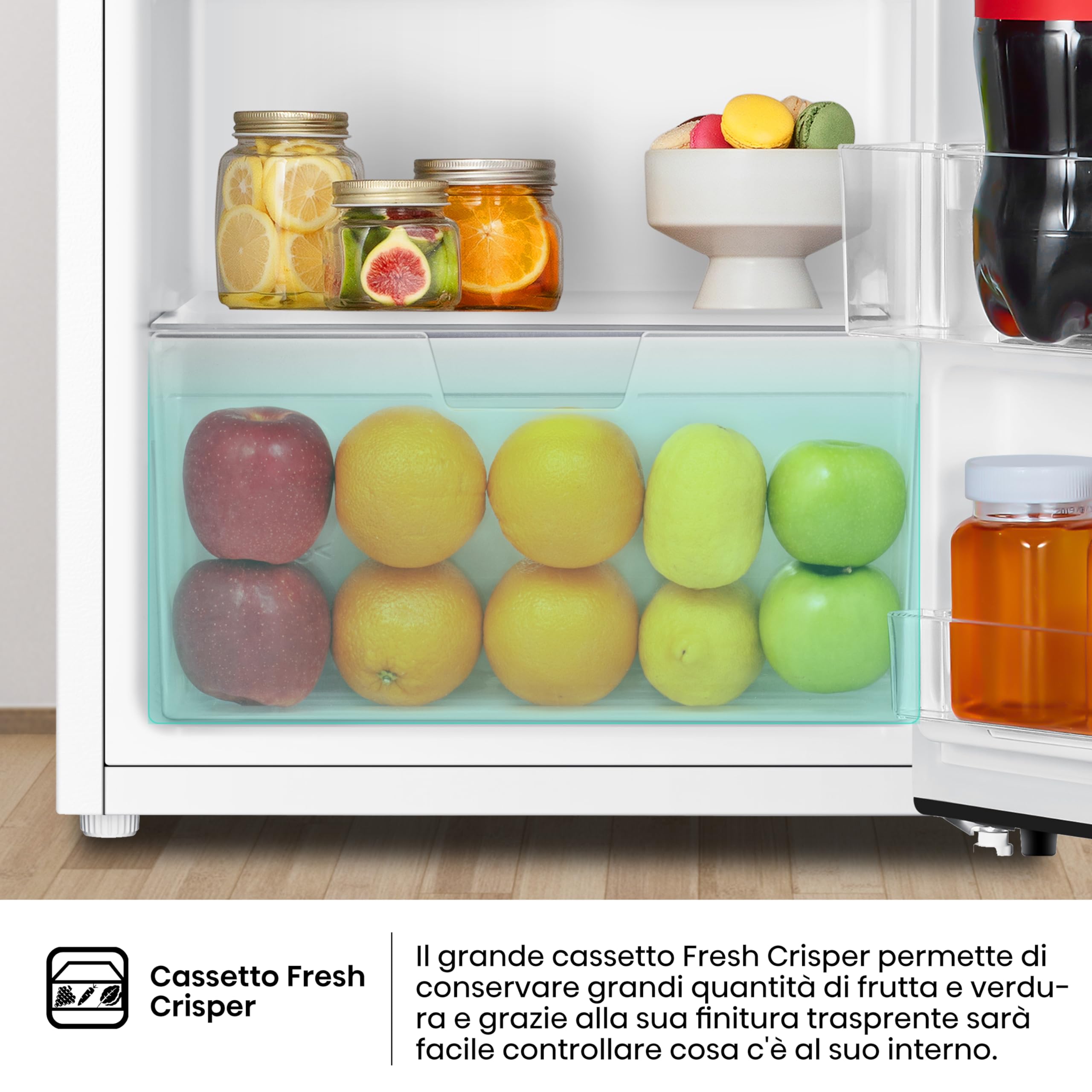 Hisense RR121D4AWE - Frigorifero Monoporta con cassetto fresh zone, Bianco, 94 L, classe E