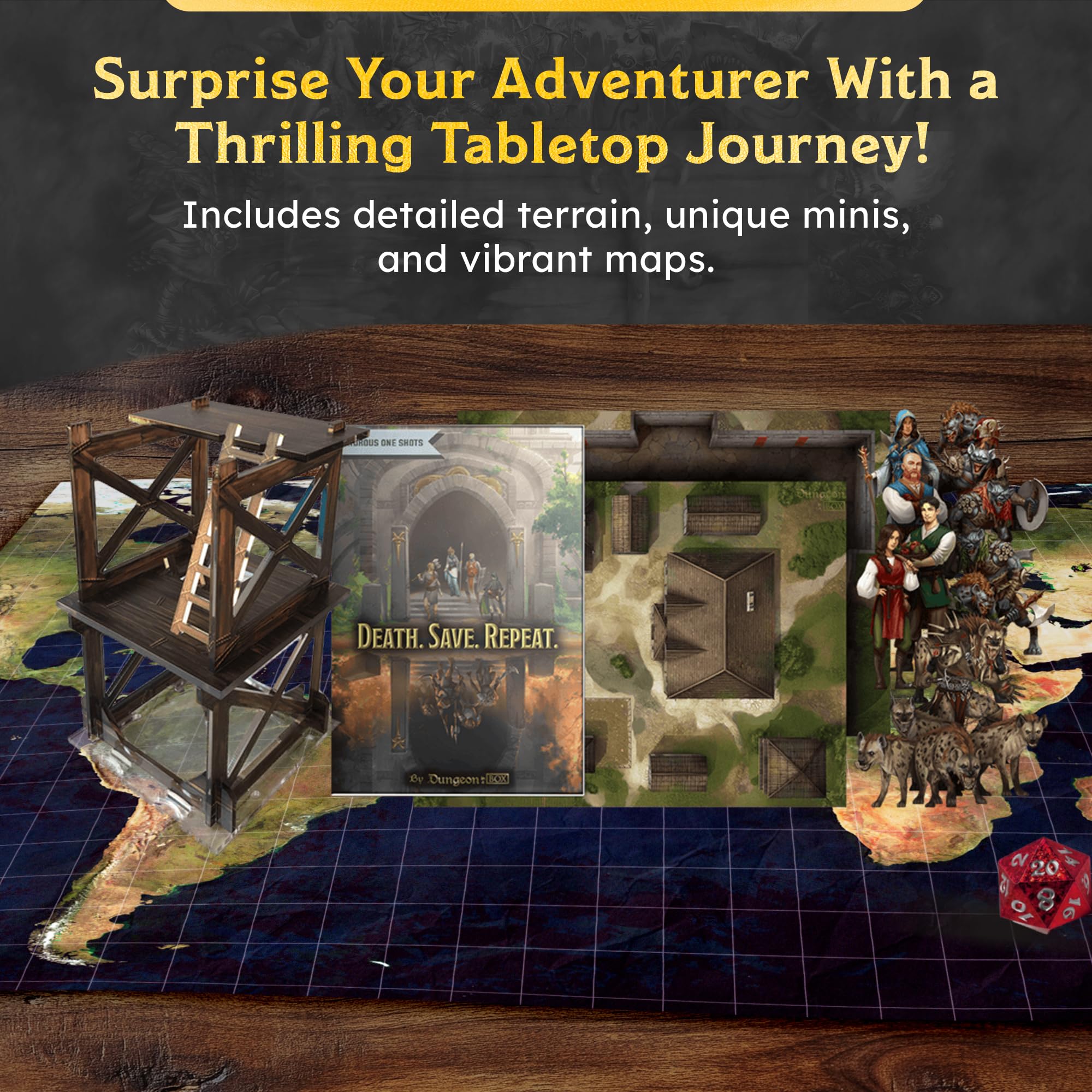 Dungeon In A Box - Death. Save. Repeat. 5e One-Shot Adventure for 4th-Level Characters, Includes D&D Miniatures, DND Battle Map, and Skinny Minis, Perfect DND Accessories for Tabletop RPG Campaigns - Image 7