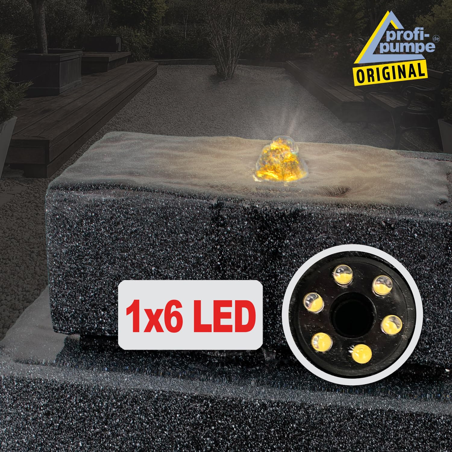 Gartenbrunnen für Außen 230V Zierbrunnen Zimmerbrunnen Wasserfall mit LED-Beleuchtung Wasserspiel für Garten, Gartenteich, Terrasse, Balkon