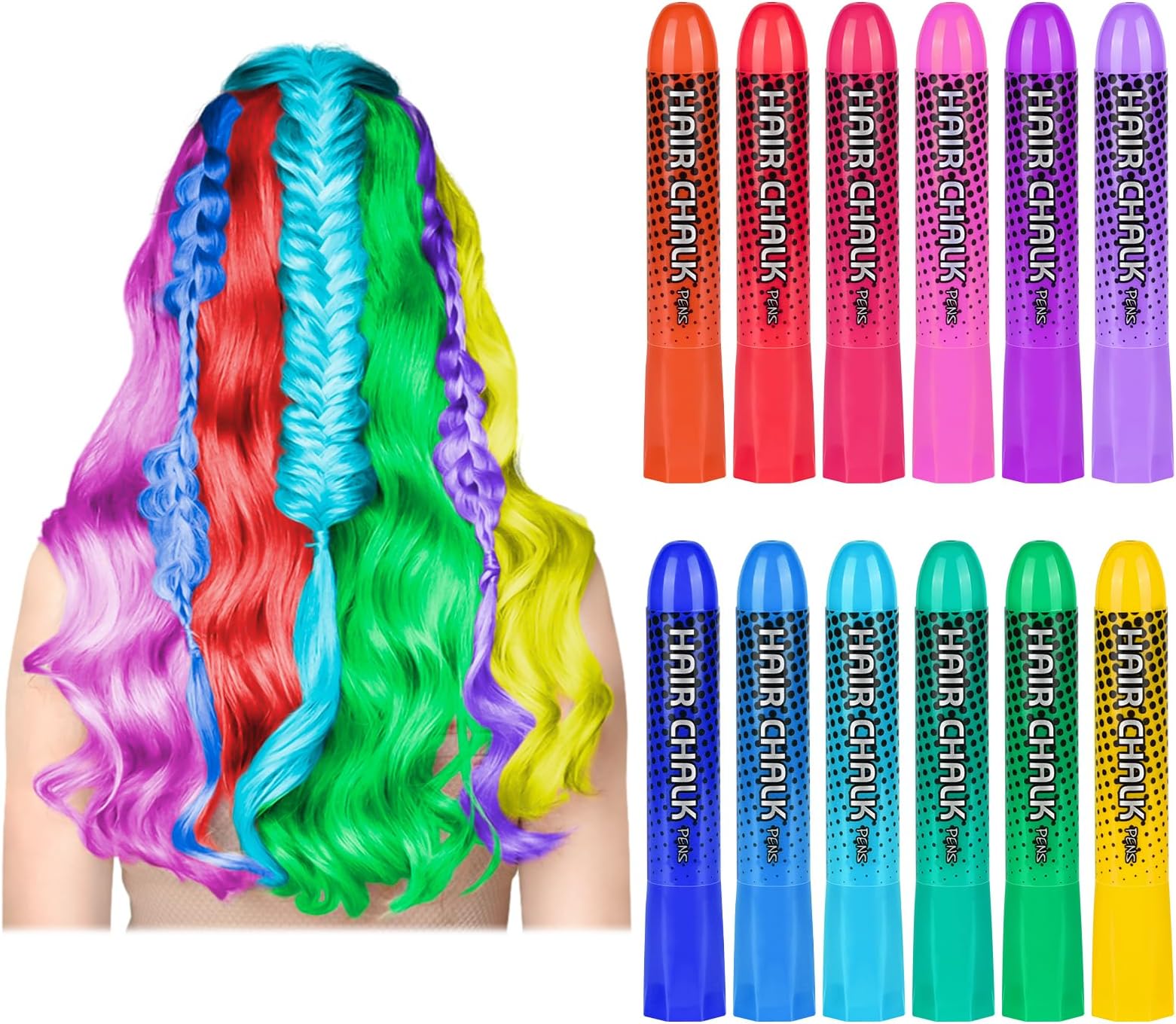 Hair Chalk for Girls, Temporary Washable Hair Color for Kids - Great Teen Girl Gifts Idea, Birthday Gifts for Girls, Girl Gifts Age 6 7 8 9 10 11 12 - Birthday Teen Girl Gifts