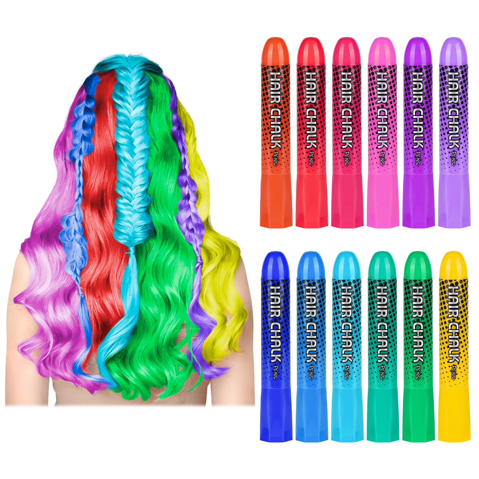 Hair Chalk for Girls, Temporary Washable Hair Color for Kids - Great Teen Girl Gifts Idea, Birthday Gifts for Girls, Girl Gifts Age 6 7 8 9 10 11 12 - Birthday Teen Girl Gifts