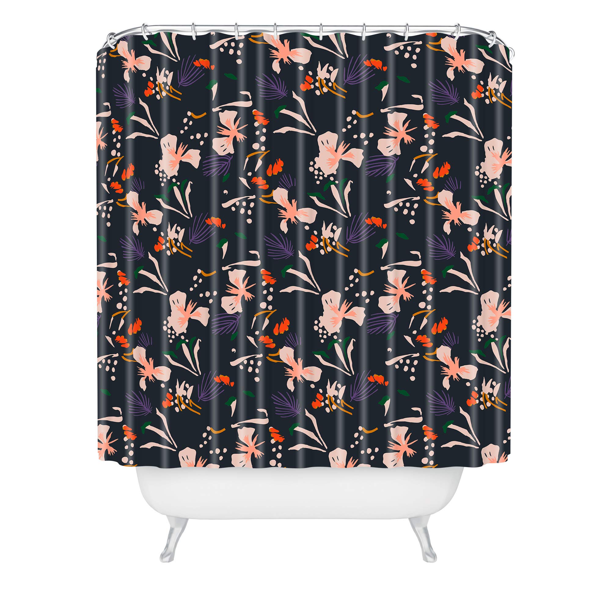 Deny Designs Holli Zollinger Antología de patrón Sevilla Garden Black Cortina de Ducha, 182,88 x 175,3 cm, Multicolor