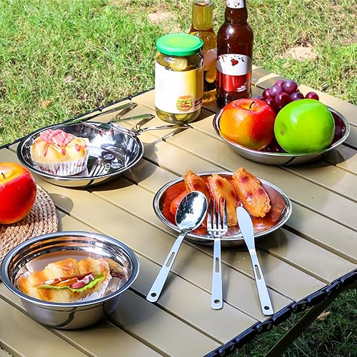 Miniatura 7 de Camping Mess Kits - 28pcs Camping Dinnerware Set Camping Gifts Camping cookware Sets Camping Accessories Camping Cooking Utensils Set Bowls, Plates,