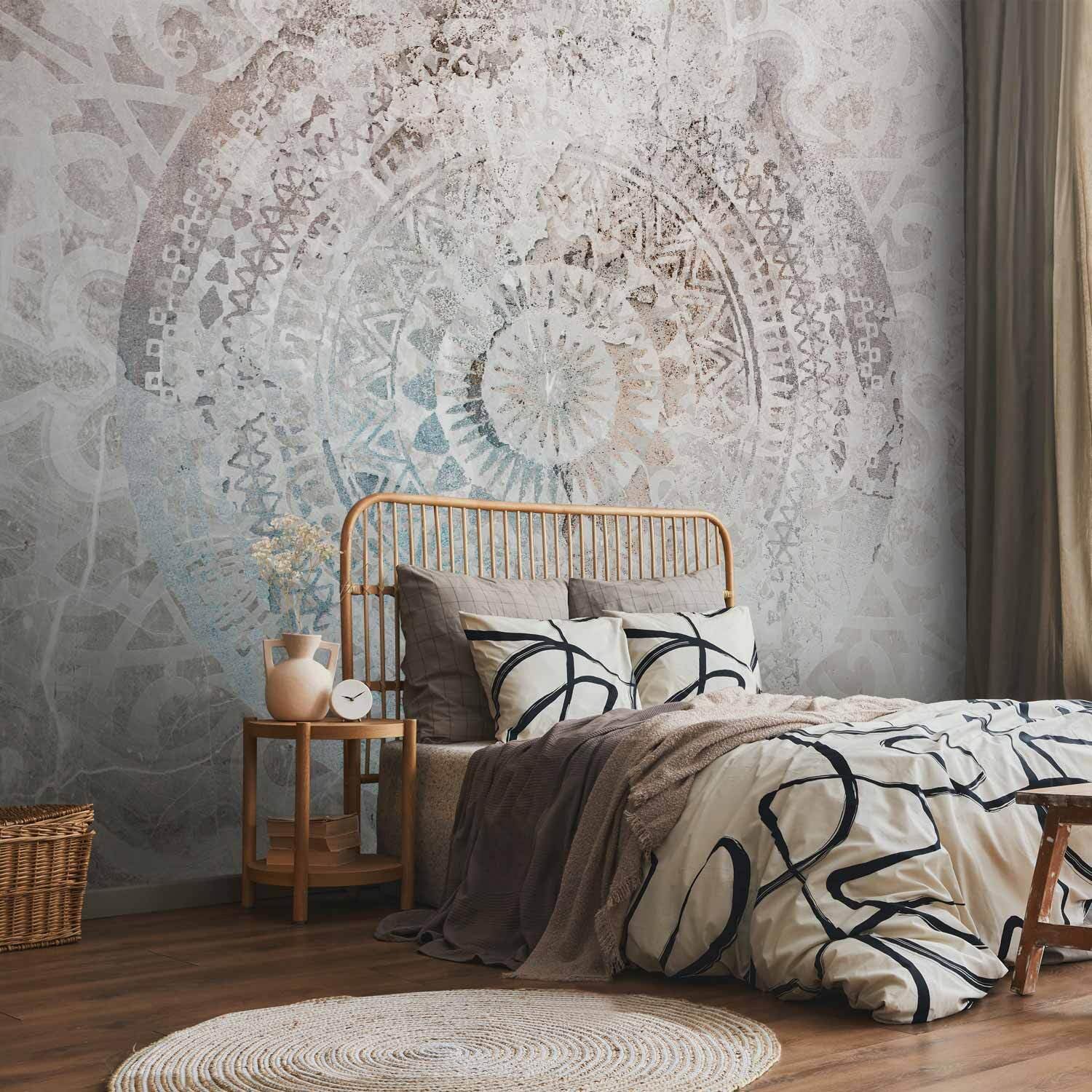decomonkey Fototapete Mandala Modern, 400x280 cm, Orientalisch Zen Abstrakt | Ornament, Beige, Vlies, Schlafzimmer, Wohnzimmer, Design, Tapete, Fototapeten, Tapeten, Vliestapete, Wandtapete, moderne
