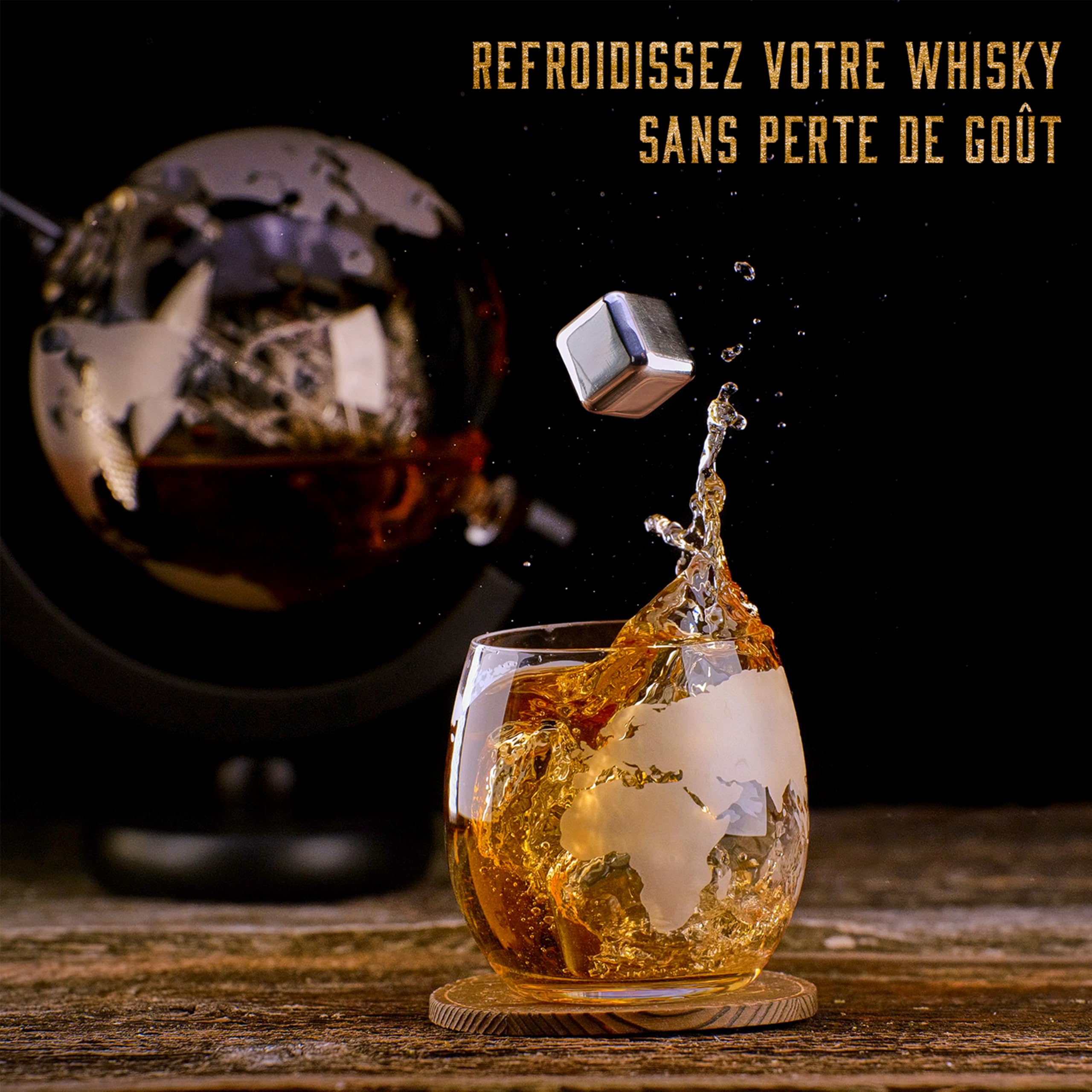 WHISISKEY Carafe Whisky - Carafe à Whisky - 900ML - Coffret Cadeau Homme - Coffret Whisky Luxueux - Idee Noel - Decanter avec 2 Verre à Whisky, 4 Pierre a Whisky, Whiskey Accessories