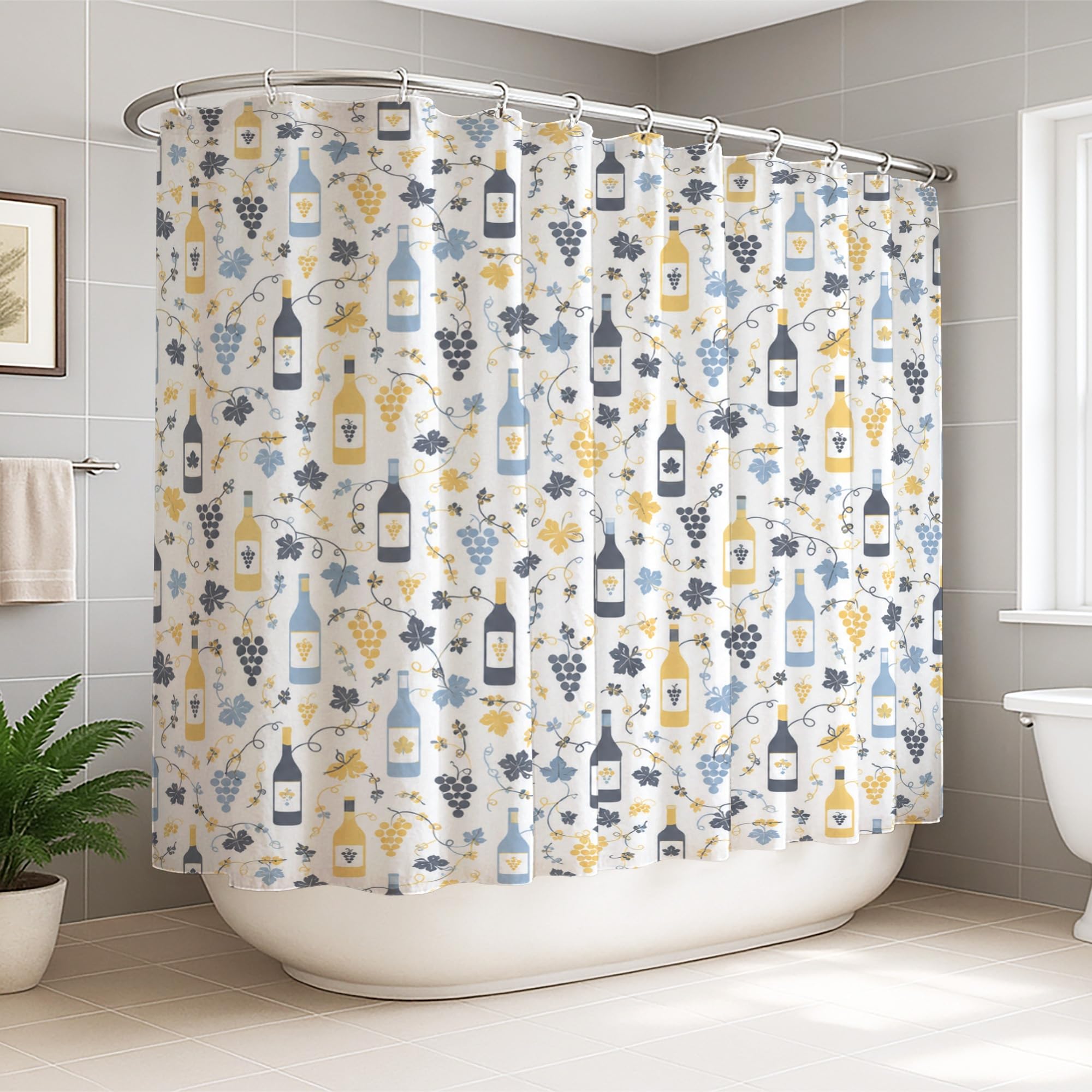 Rideau de douche en tissu imperméable vintage rustique grande largeur pour baignoire maison