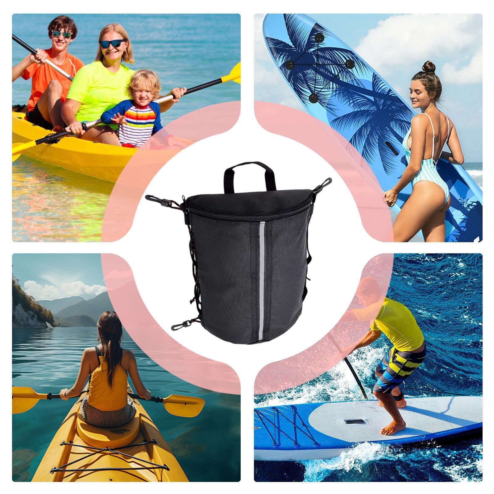 Borsa portaoggetti per paddleboard, organizer traspirante in tessuto Oxford, borsa per il trasporto, per surf, spiaggia, lago, fiume, kayak, viaggi, aerei, vacanze, avventure