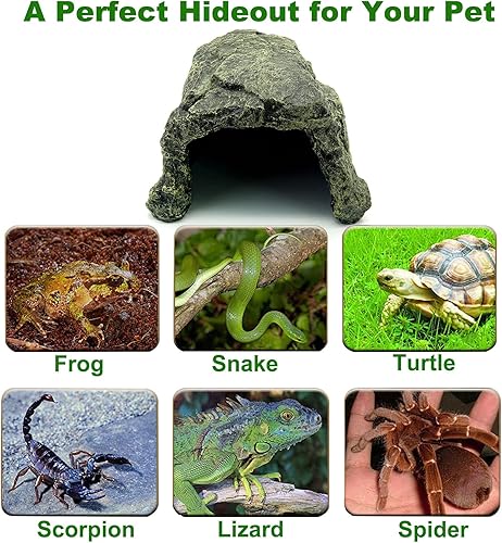 Miniatura 7 de Besimple Peces de acuario para decoración de cuevas, escondites de rocas de reptiles, cueva de piedra, accesorios de acuario para acuario para