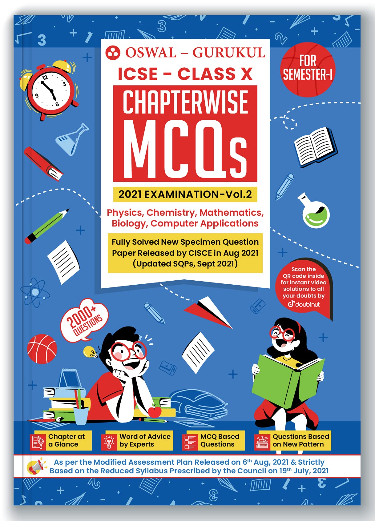 Chapterwise MCQS for Physics, Chemistry, Maths, Biology, Computer Applications: Icse Class 10 for Semester I
