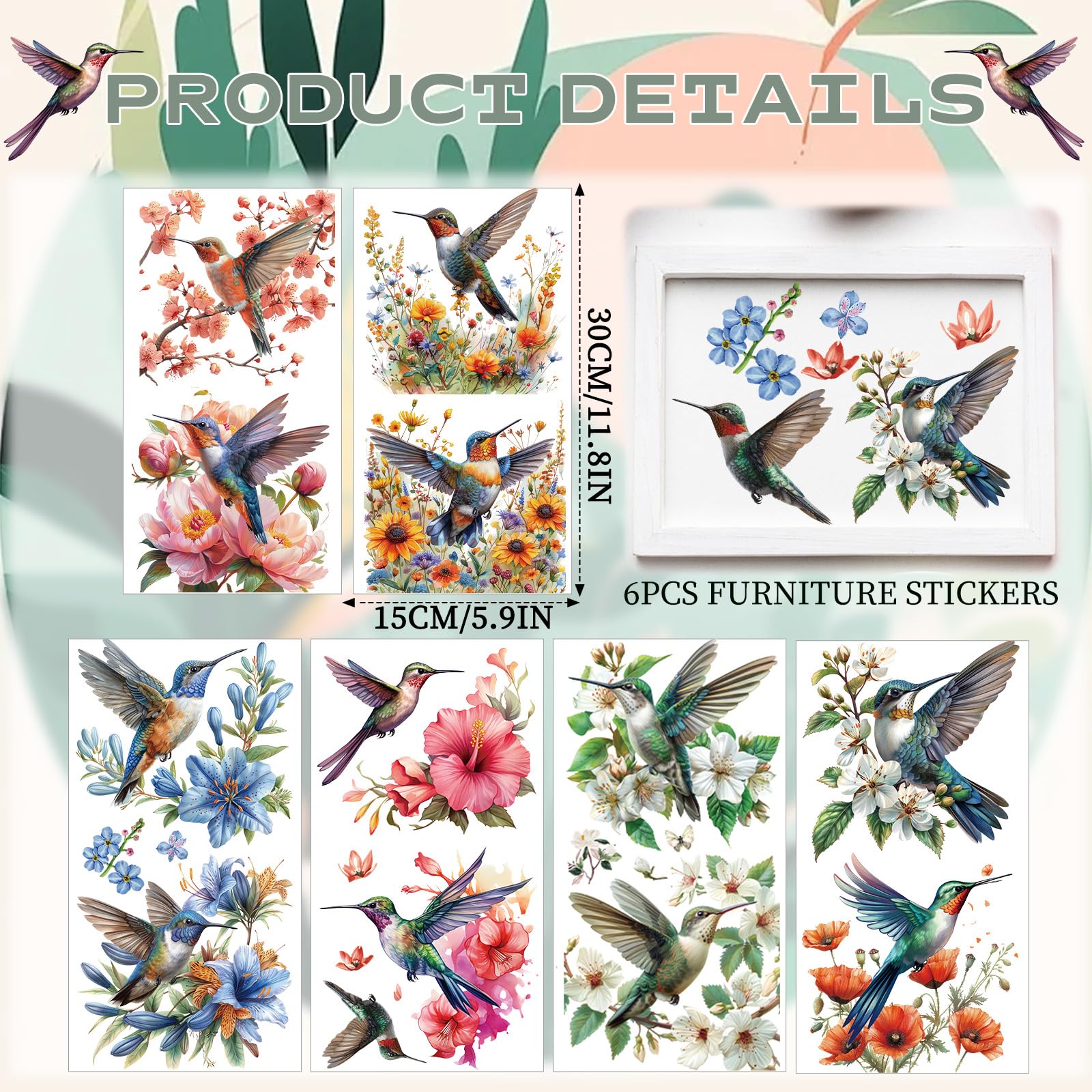Vintage Hummingbird Transfers - DIY Crafts -2
