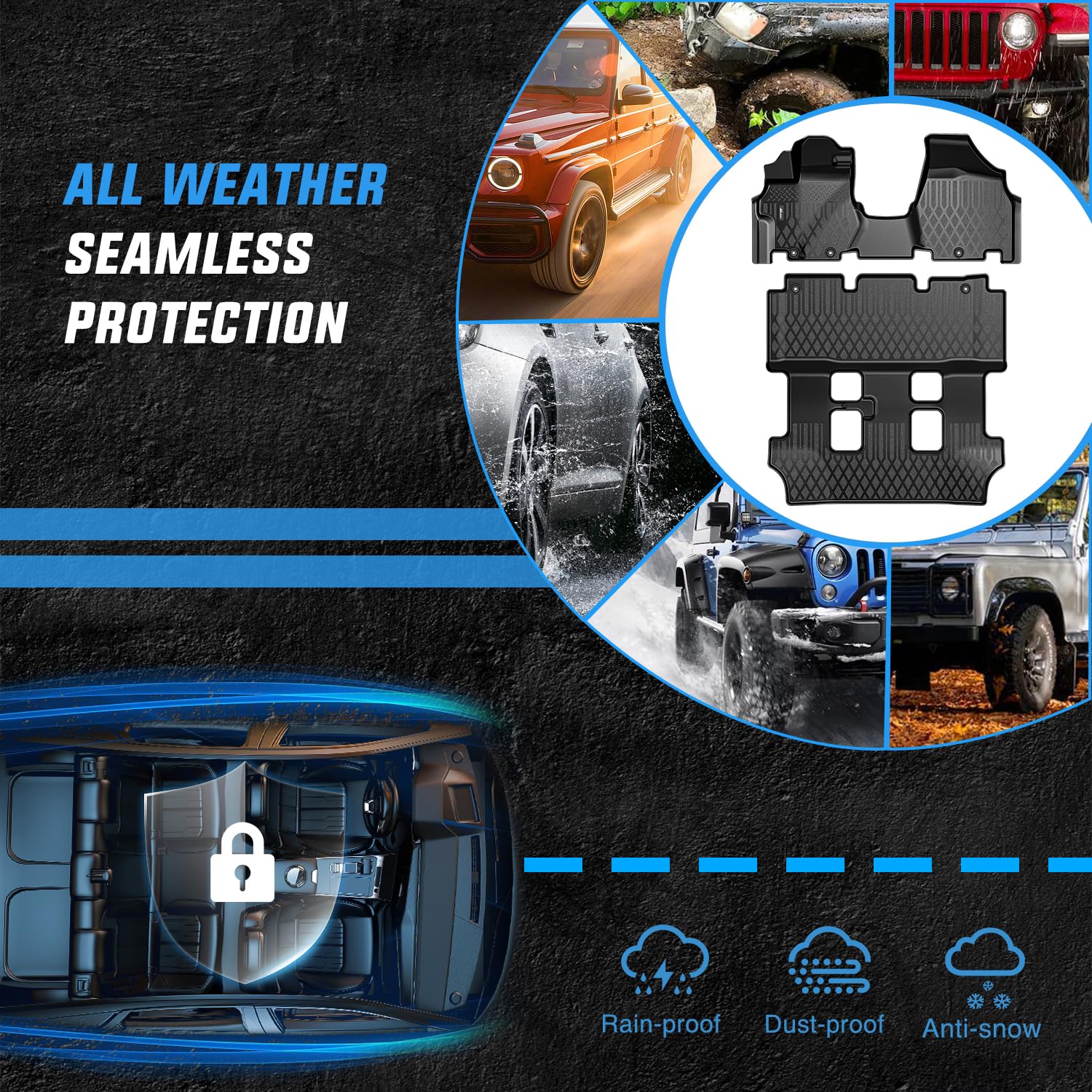 Nilight TPE Floor Mats for Honda Odyssey 2011 2012 2013 2014 2015 2016 2017 All Weather Custom Fit — view 5