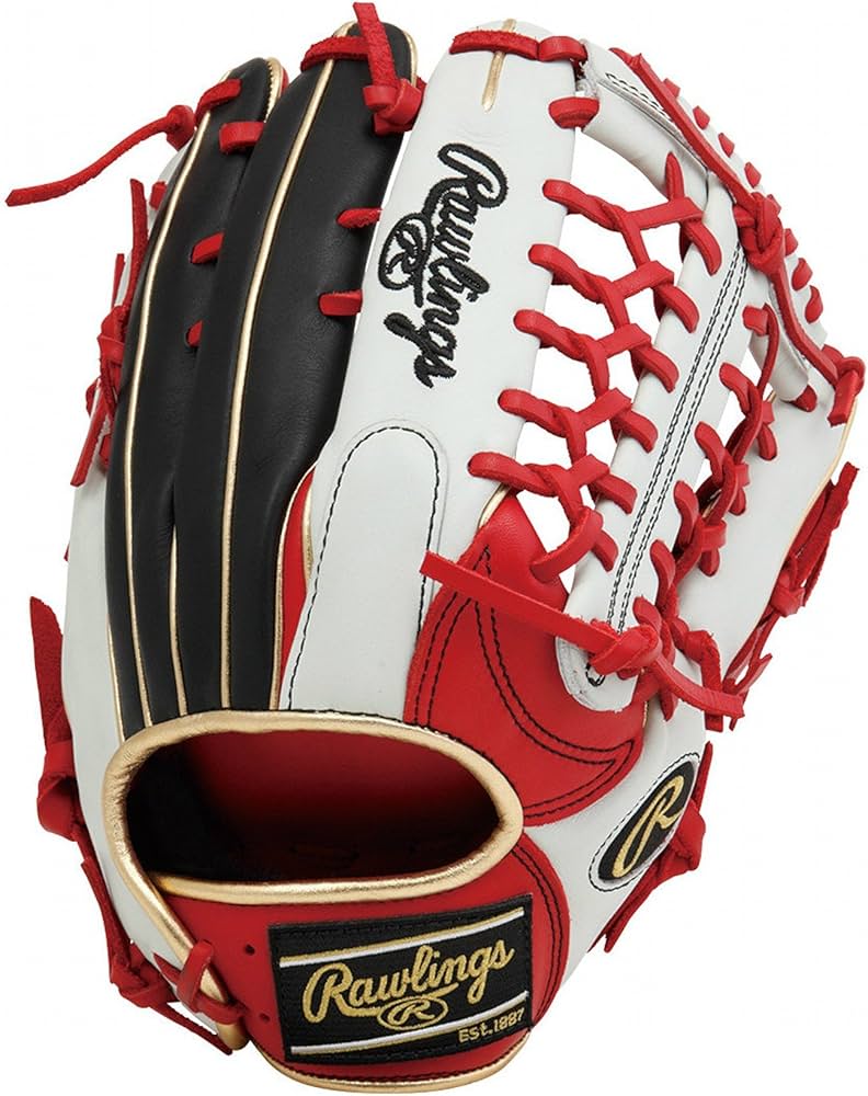 Rawlings 軟式グローブ ホワイト/レッド外野用