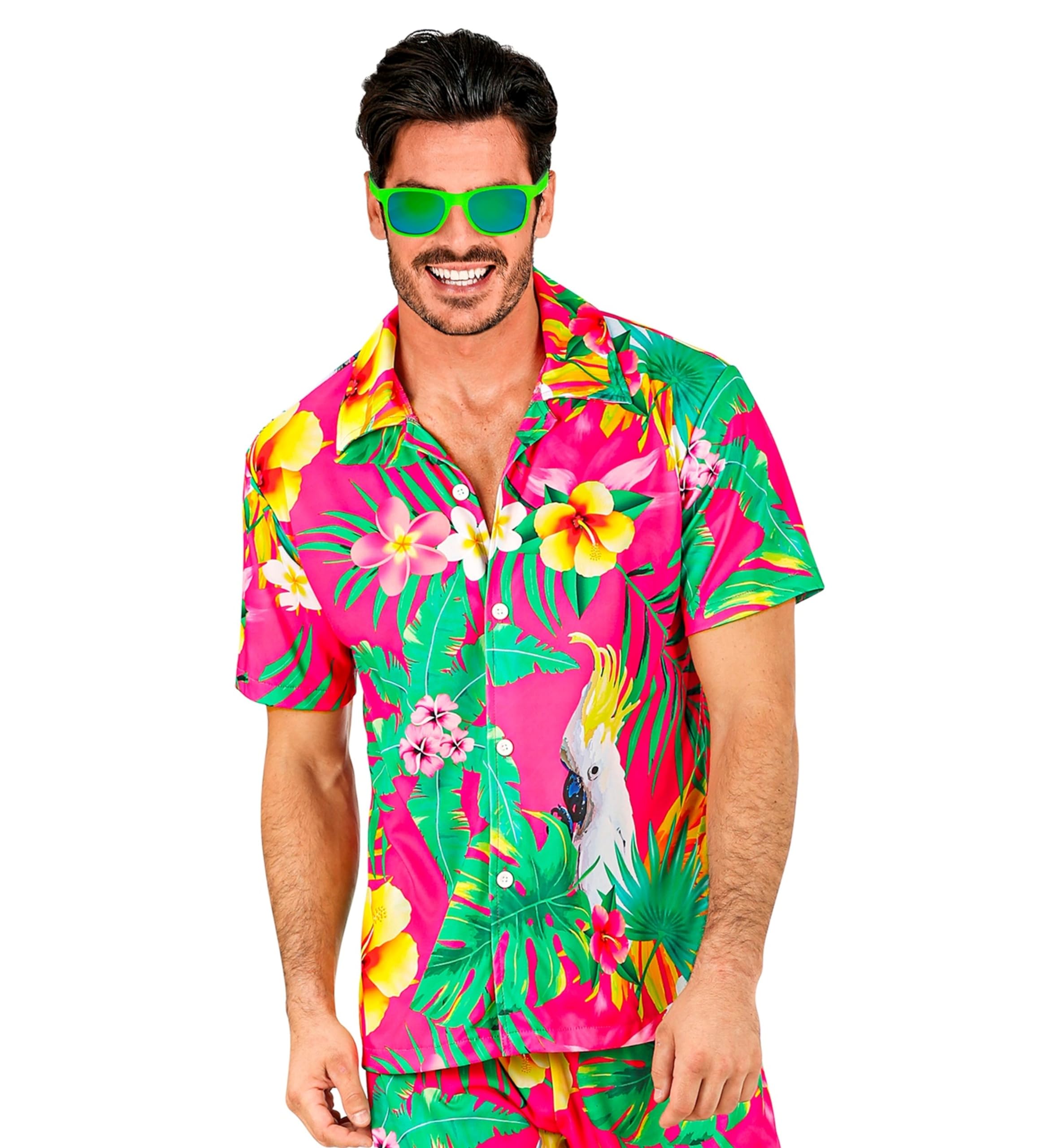 WIDMANNHawaii Shirt, Short Sleeve Shirt, Flowers, Aloha, Beach Party, Fancy Dress
