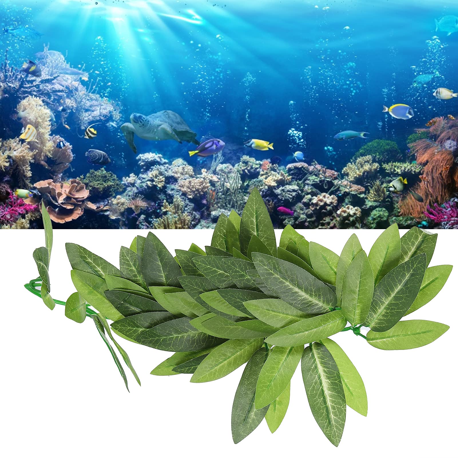 Verpakking met 3 planten voor reptielenterraria, hanger met zuignap, ideaal voor kameleon-terraria, hagedissen, schildpadden en alle soorten reptielen, 3 stuks planten voor terraria
