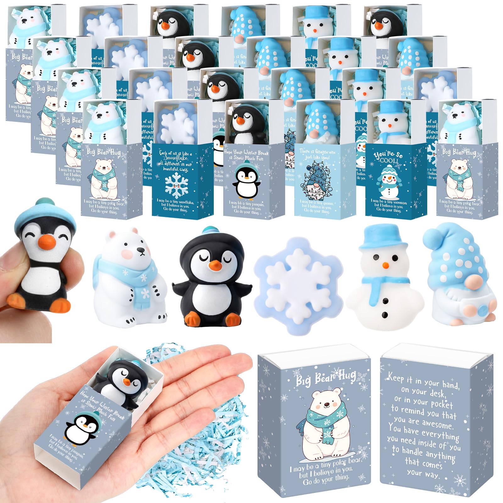 120 Sets Winter Break Gifts Penguin Holiday Party Favors with Boxes — image 1