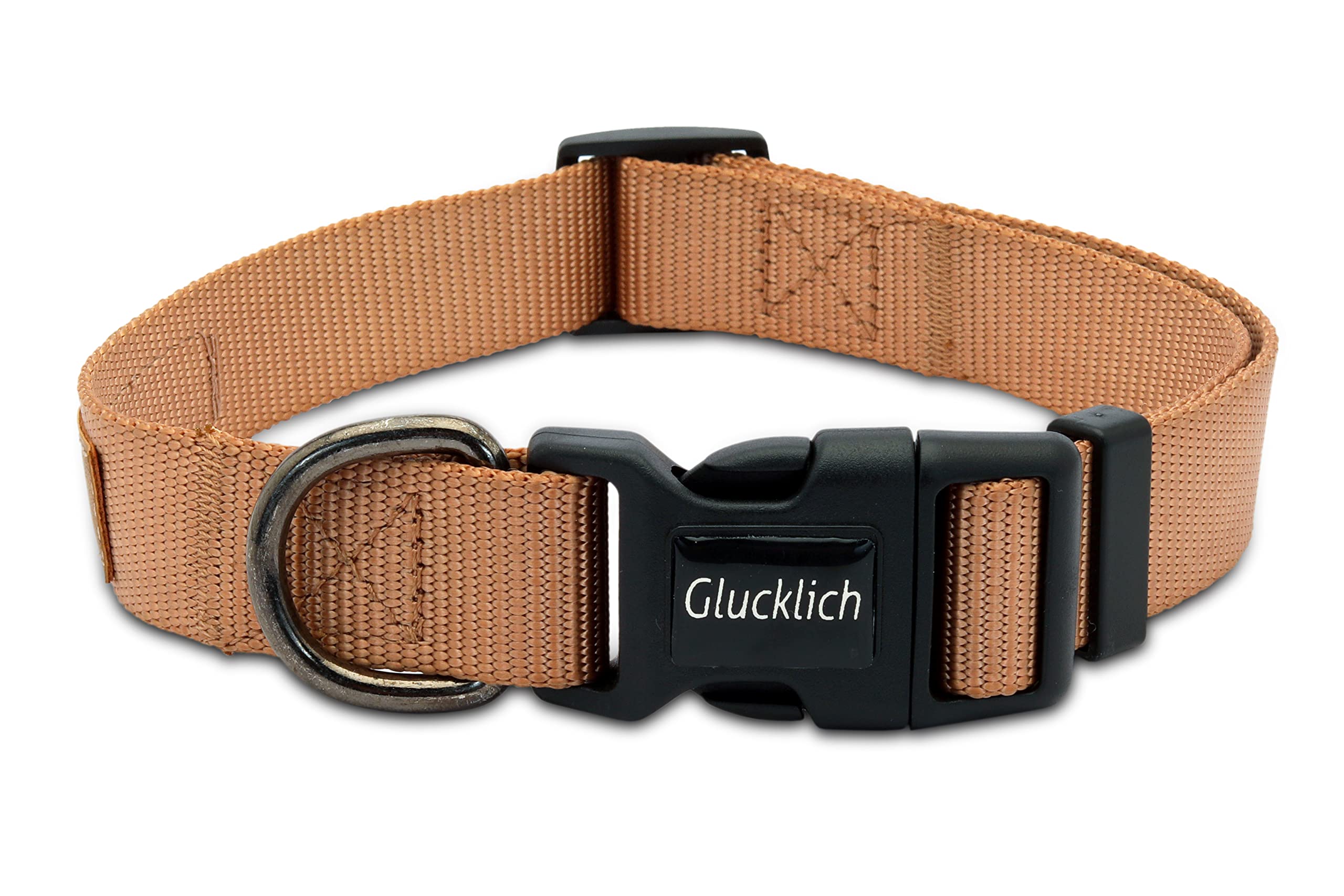 Glucklich Pet Essentials Classic Nylon Dog Collar, Adjustable Dog Collar with Quick Release ABS Buckle and Super Strong Metal D Ring Suitable for Small, Medium and Large Dogs (L, Brown) (B0BFG3DB3D) Amazon Price History, Amazon Price Tracker