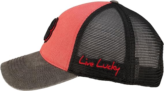 Black Clover Two Tone Vintage 34 Adjustable Hat - Unisex Cap - Curved Brim - Adjustable Snapback - Outlined Clover Red/Black Hat/3d Black Clover/Red Trim Felt Patch One Size One Size