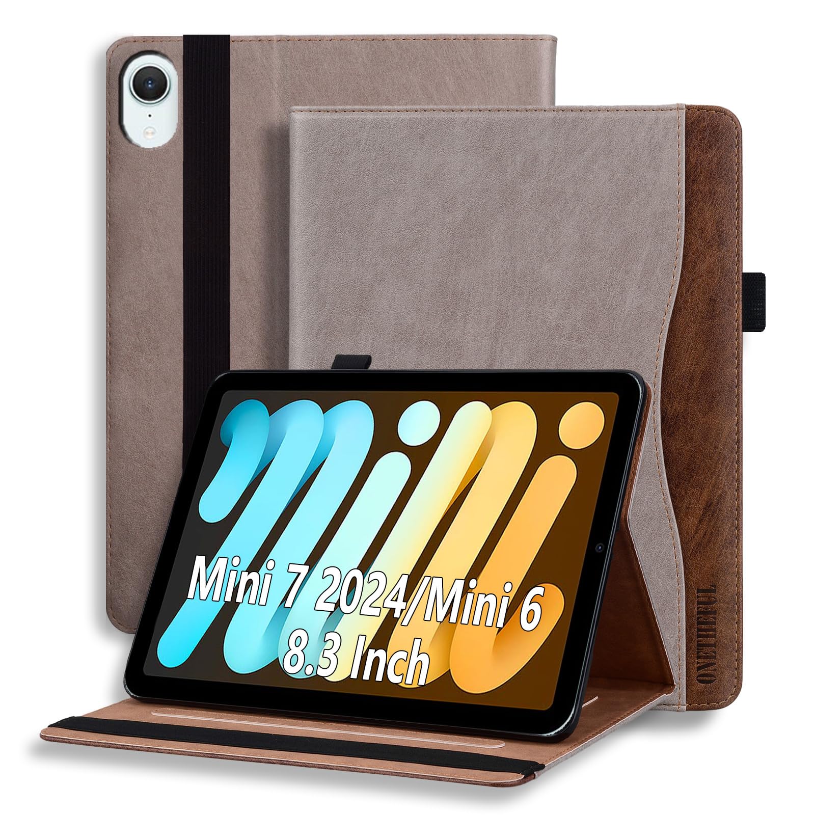 JETech Hülle Für IPad Mini 7 (2024) & IPad Mini 6 – PU-Leder Folio Mit Stifthalter, Space Grau
