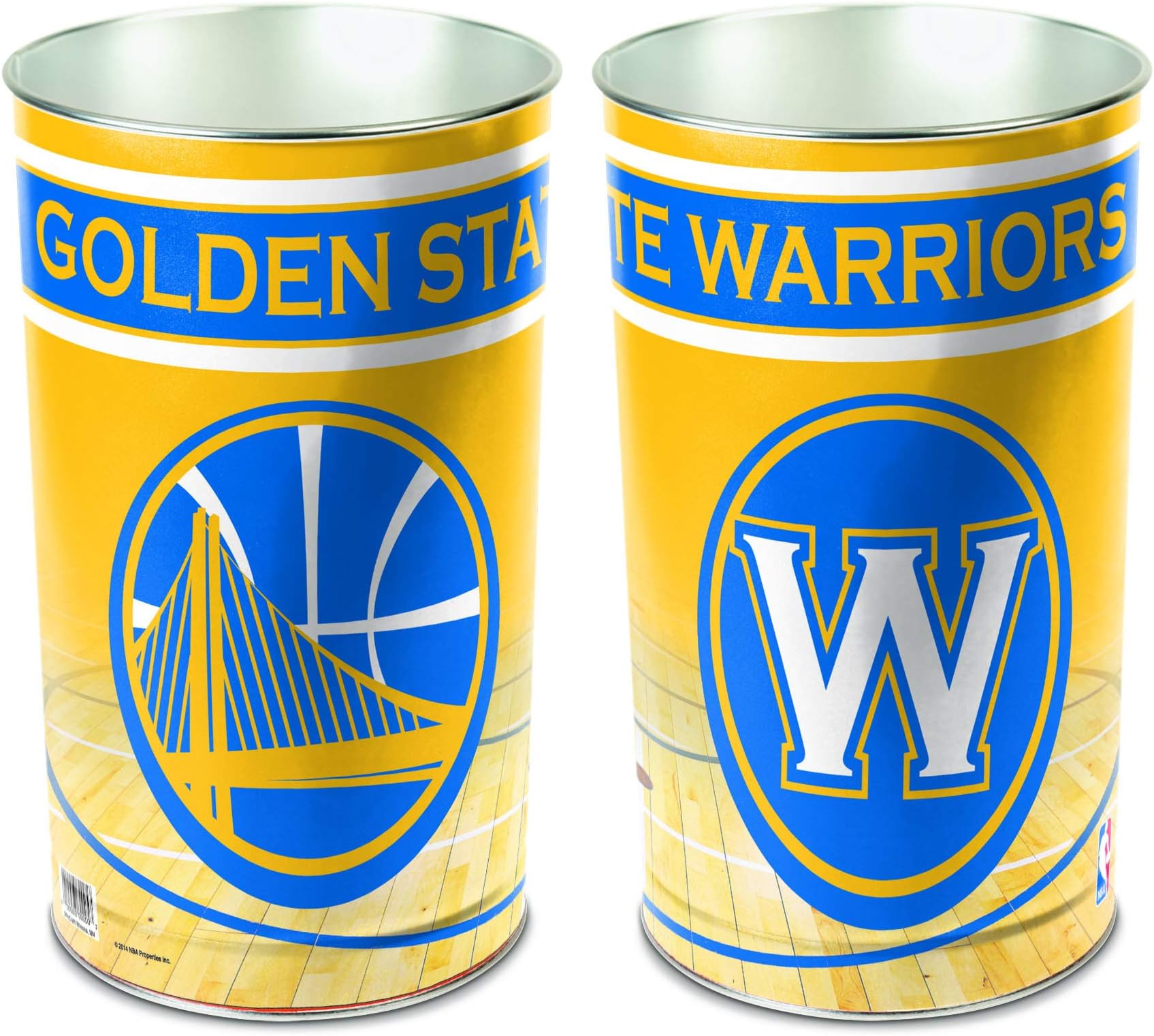 WinCraft NBA Golden State Warriors Wastebasket Tapered, 15" H