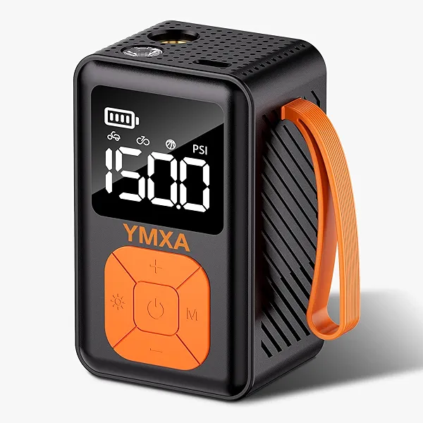 YMXA 150 PSI Mini Bike Pump – Auto-Stop & Digital Gauge, Air Pump for Bike Tires for Road Bike, Mountain Bike, Sports Balls – Portable High-Pressure Bicycle Pump