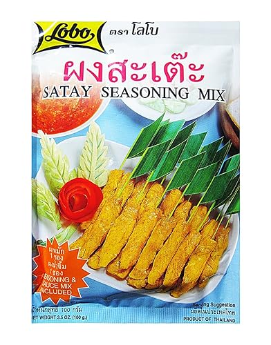 Thai Food Lobo Satay Mezcla de condimentos 3.53 oz (3.5 onzas) Easy Meal X 3 paquetes al mejor precio