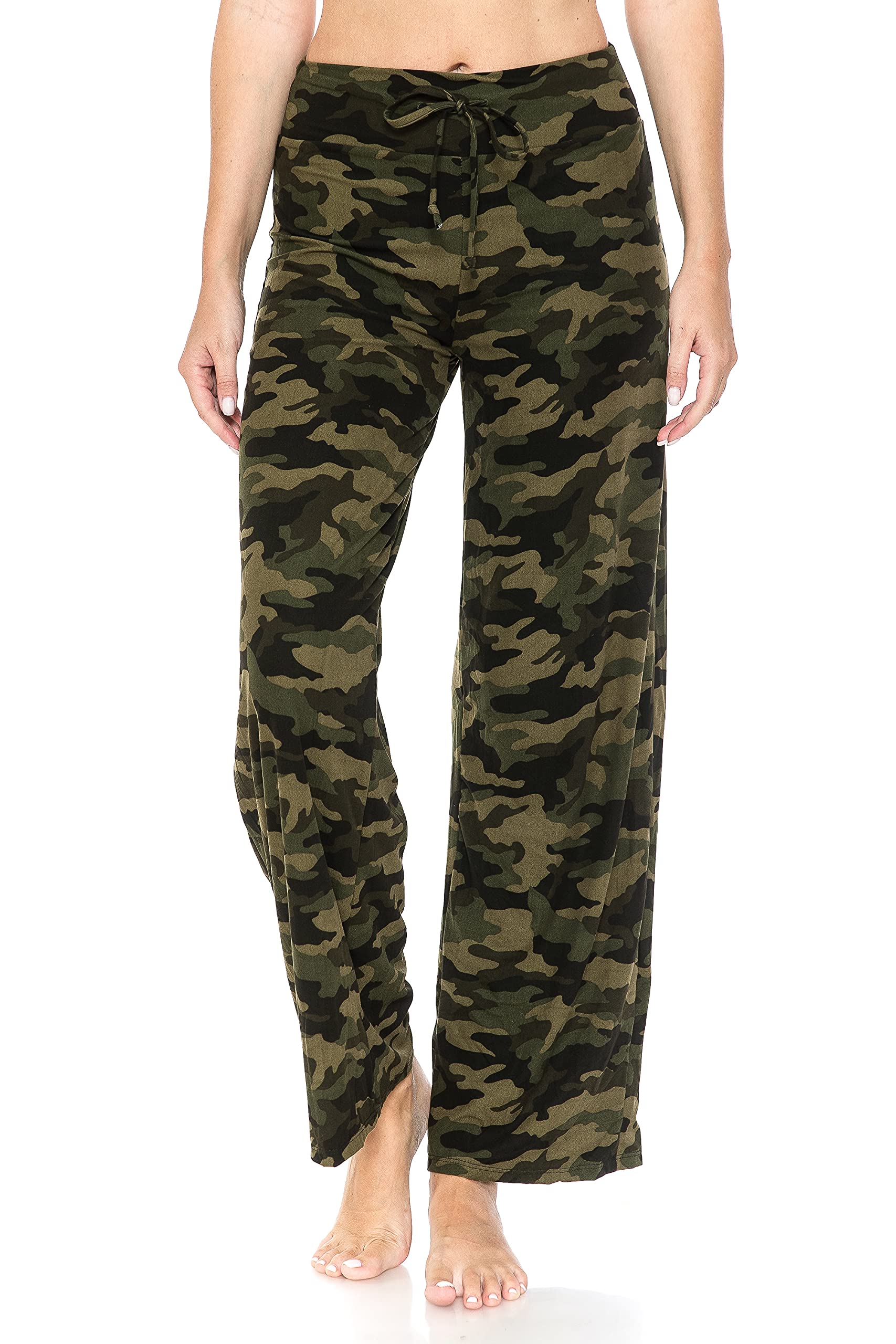 Leggings Depot Women's Wide Leg Drawstring Pajama Pants for Lounge, Sleep