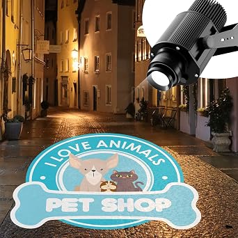 30W GOBO Logo Projector for Business Advertising | Custom Logo Projection, Commercial Branding Solution, Indoor & Outdoor Display, Easy Setup