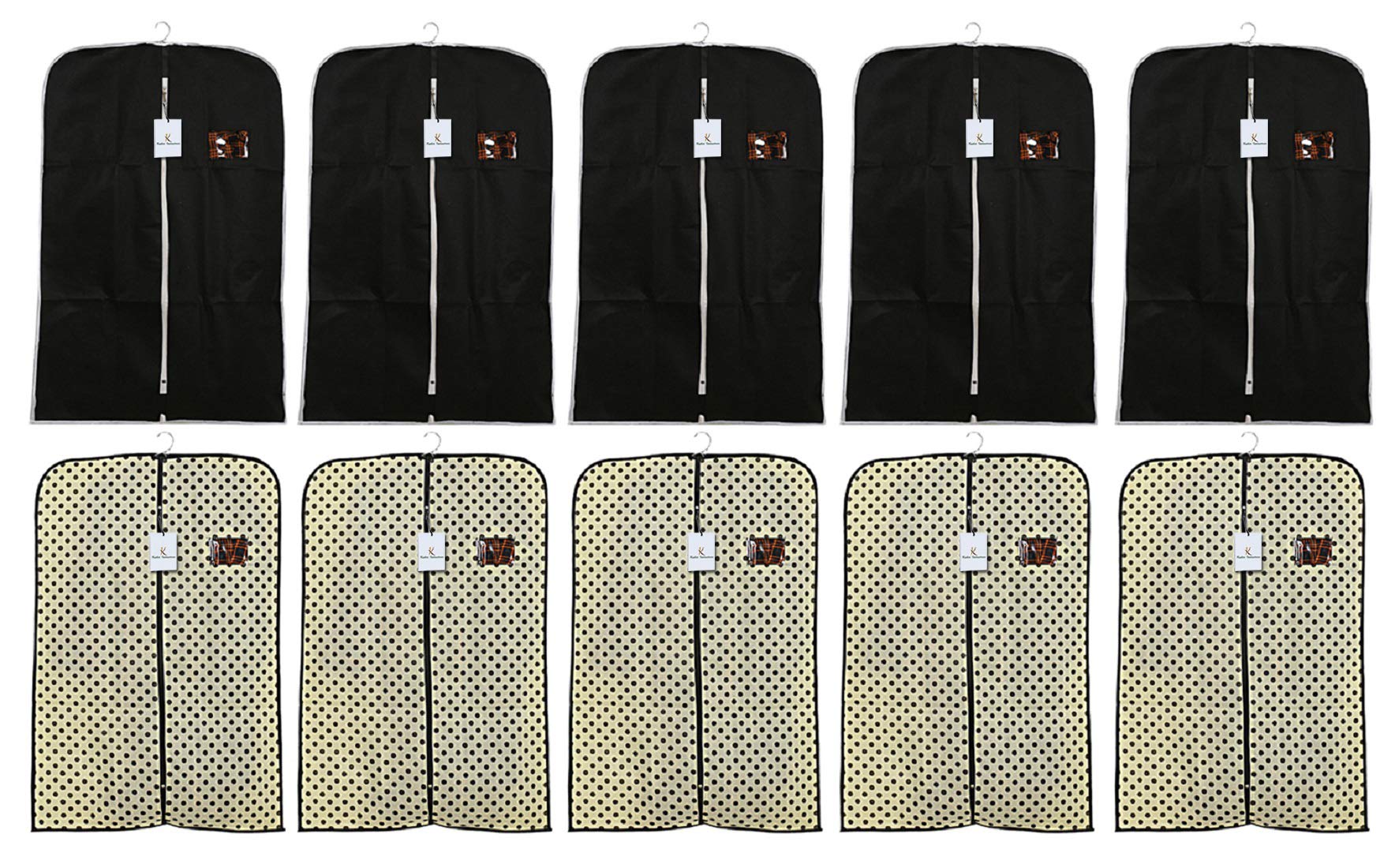 Kuber Industries 10 Piece Non Woven Coat Cover, Black and Cream (B07KWDFQVL) Amazon Price History, Amazon Price Tracker