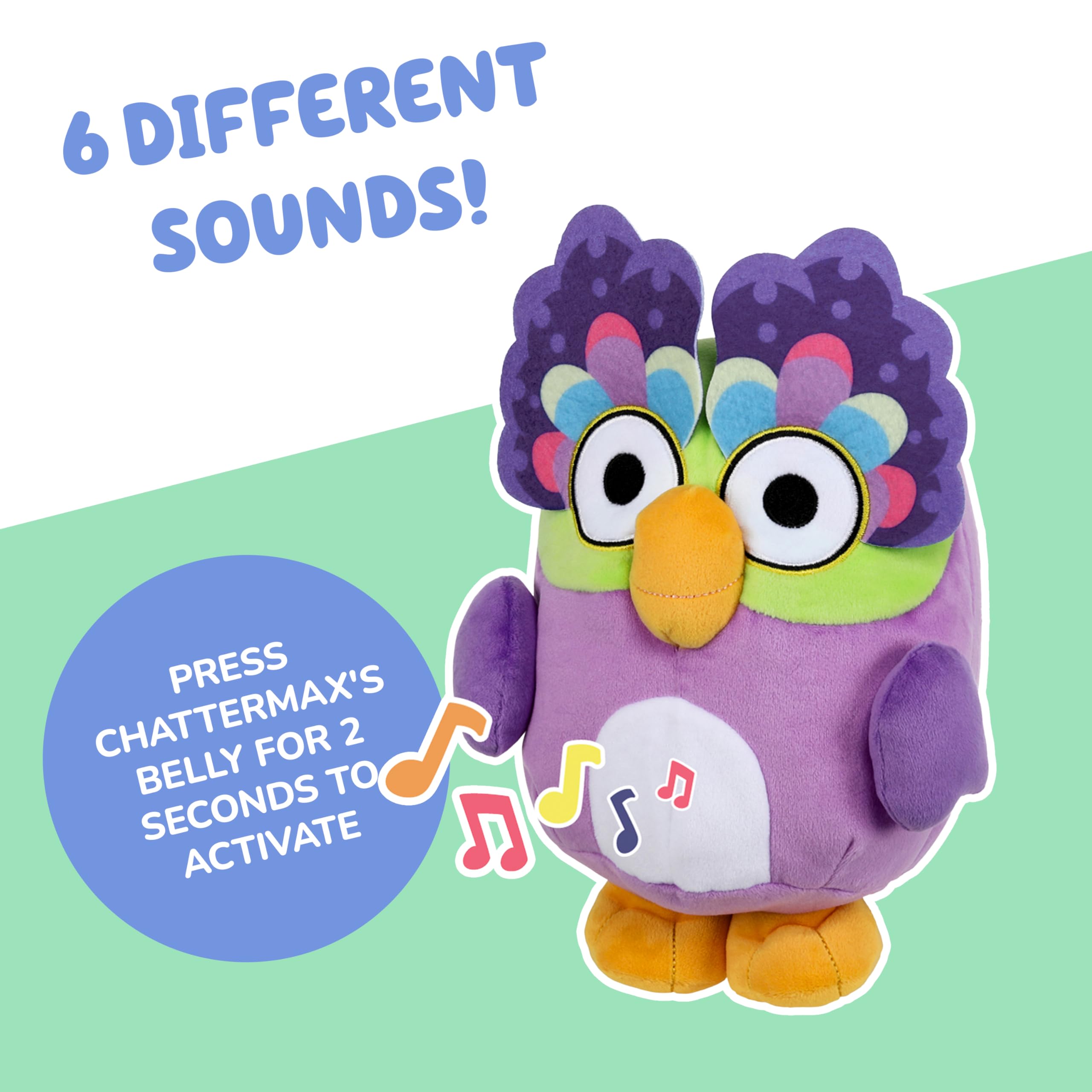 Bluey Chattermax 10" Plush Toy Press The Belly to Hear Sound Effects and Record Your Voice - Image 3