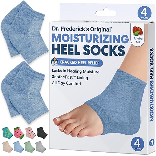 Miniatura 25 de Dr. Frederick's Original- Calcetines hidratantes para el tratamiento del talón agrietado/pies secos para mujeres y hombres, 6 pares, paquete completo