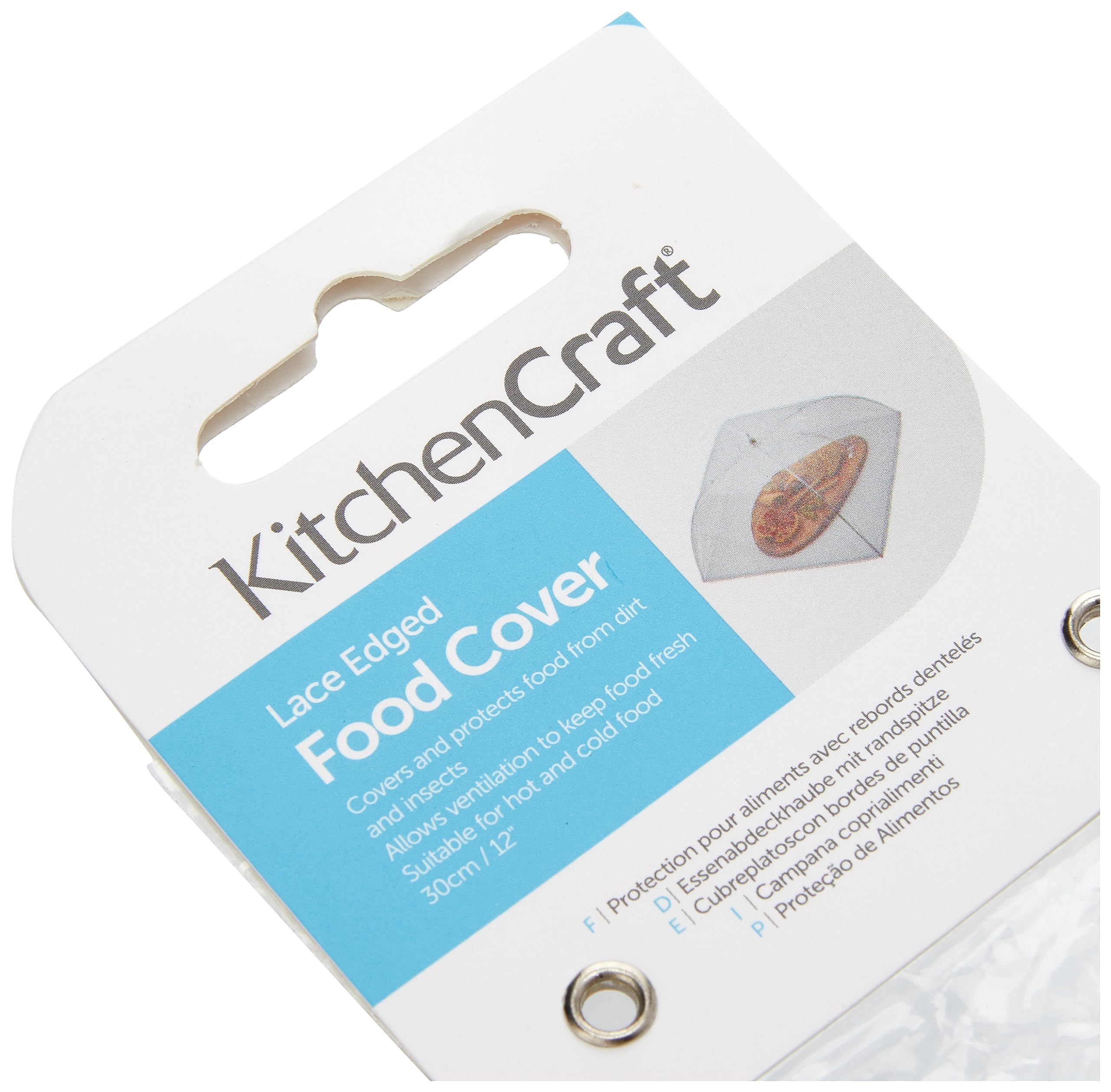 KitchenCraft Cupola Coprivivande in Rete Pieghevole, Colore Bianco, 30,5 cm