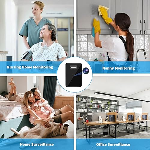 Miniatura 6 de Cámara con cargador USB - Full HD 1080P - Mini cámara de niñera discreta WiFi - Cámara de seguridad inalámbrica pequeña