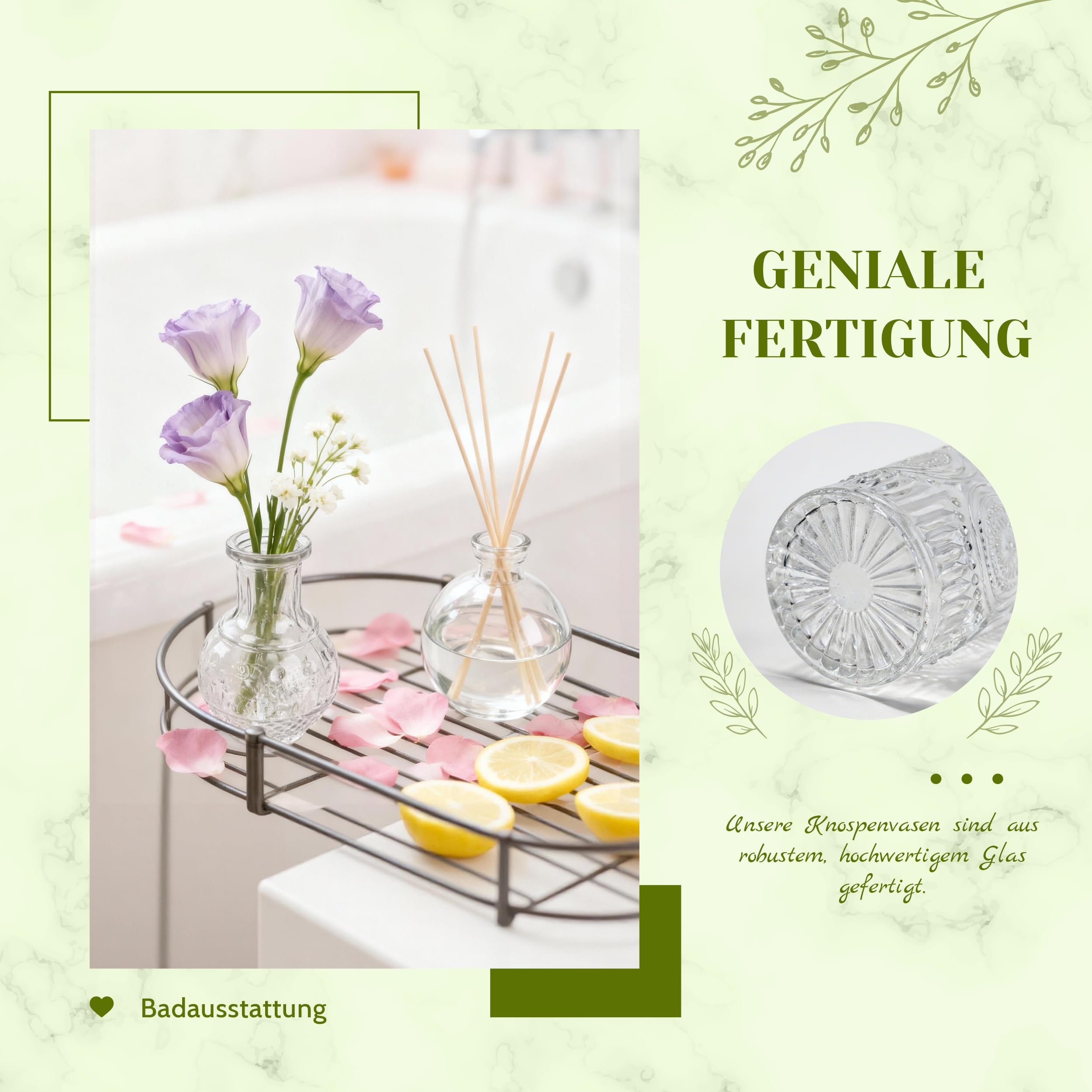 BTSD-home 20 Stück Blumenvase Set, Kleine Vasen für Tischdeko mit elegantem Design, robust zur Hochzeitsdeko, Tischdeko und Party Deko