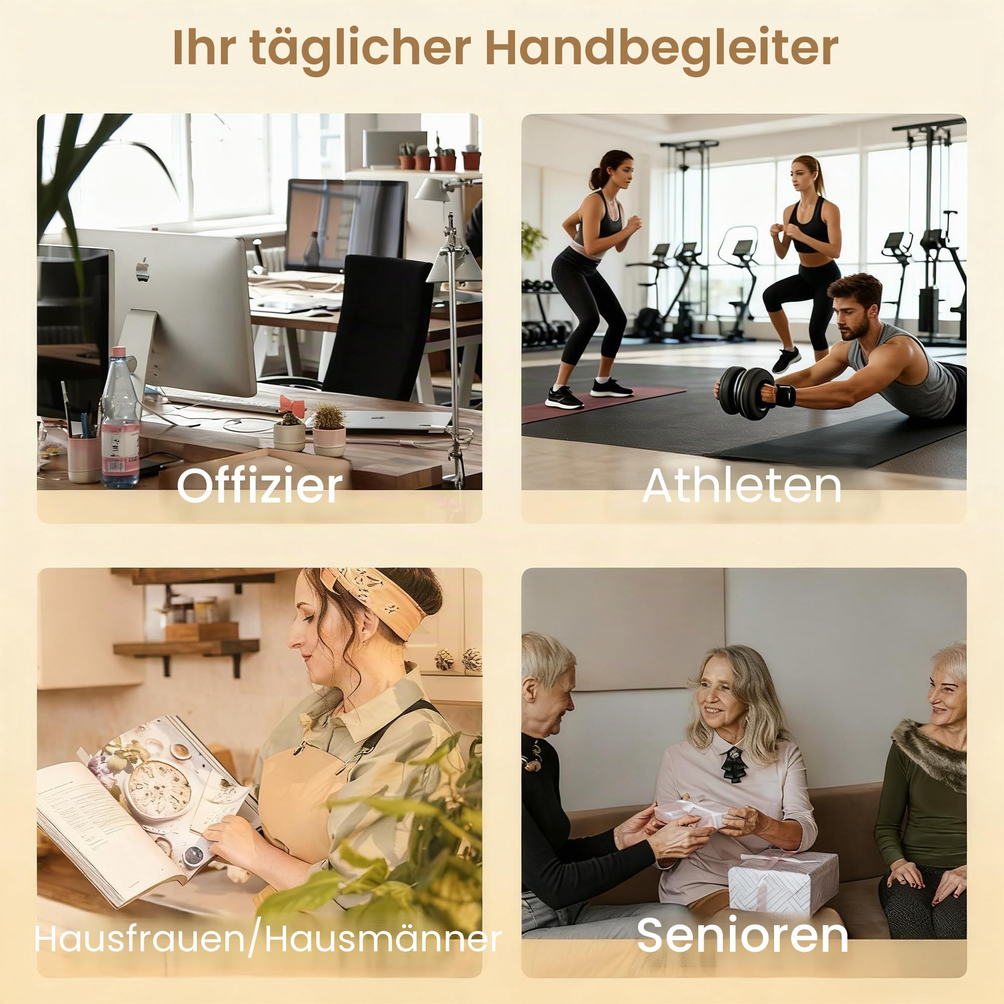 cotsoco Elektrisches Handmassagegerät mit Wärme und Kompression, Kabelloser Hand Massager zur Schmerzlinderung für Finger, Hände und Handgelenk, Geschenke für Damen und Herren, Weiß