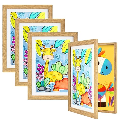 4 Pack Kids Art Frames, Kids Artwork Frames Changeable, 8.5