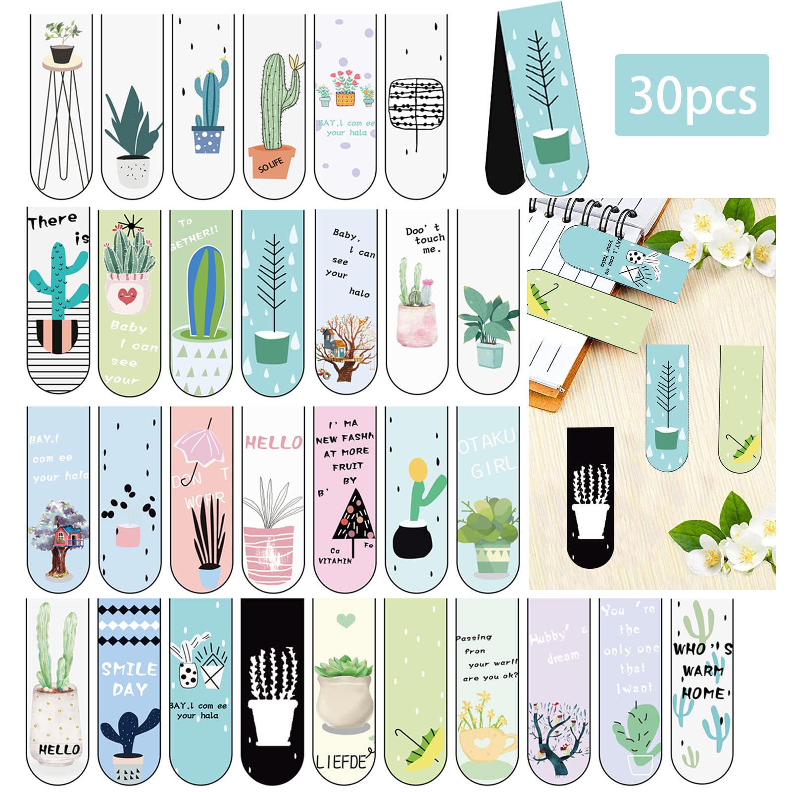 Magnetische Boekenleggers, 30 Stuks - Leesstrips Voor Kinderen, Basisschool, Schoolaccessoires Voor Scholieren en Boekenliefhebbers