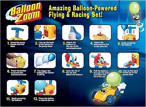 Miniatura 6 de Juego Ontel Balloon Zoom de carreras y vuelo a partir de 3 años color azul