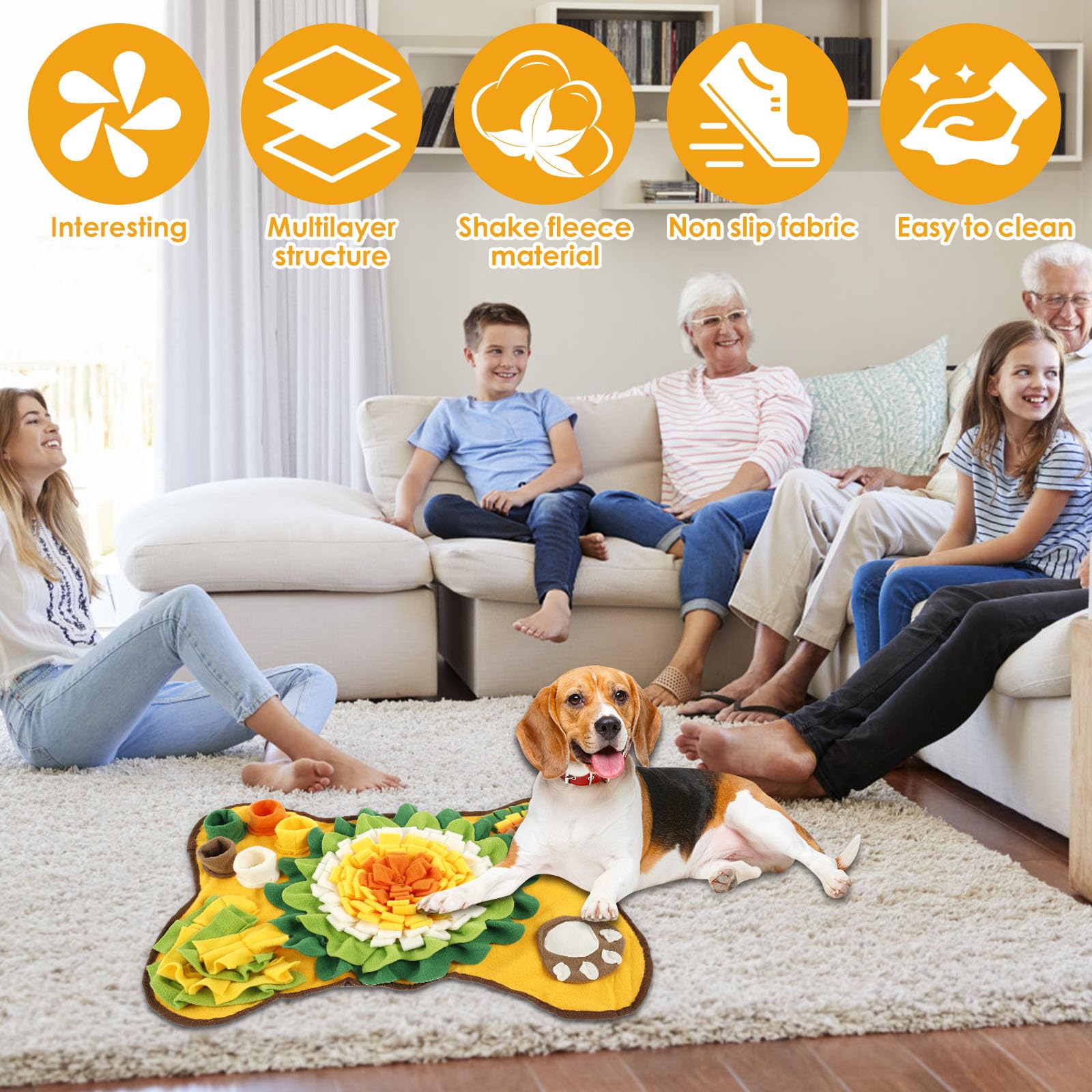 Snuffle Mat for Dogs Funny Interactive Feeding Game Toy, Pet Foraging Mat - Image 3