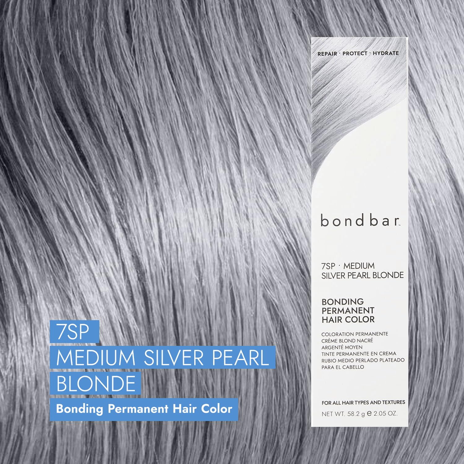 Bondbar Ultimate Color & Repair Trio: Bondbar 20 Volume Creme Developer, 7SP Medium Silver Pearl Blonde Bonding Permanent Creme Hair Color, & Hair Color Repair Treatment image 5