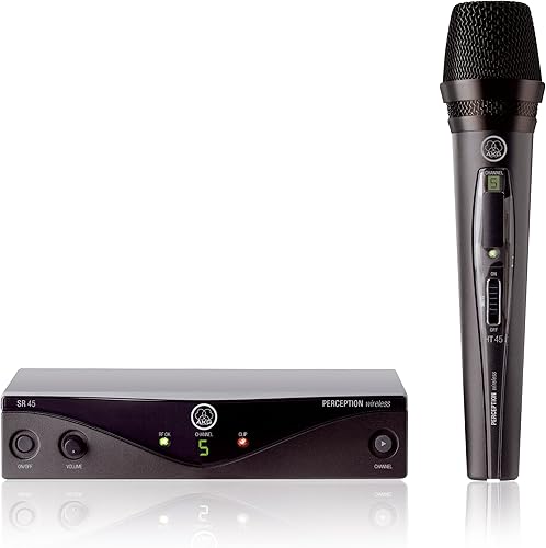 AKG Pro Audio Perception Sistema de micrófono inalámbrico con receptor estacionario SR45 y transmisor de bolsillo PT45 - Set vocal (3251H00010)