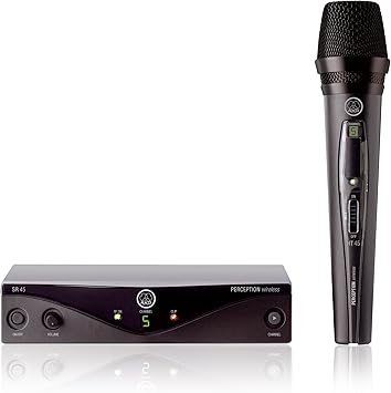 AKG Pro Audio Perception Wireless Microphone System with SR45 Stationary Receiver and PT45 Pocket Transmitter- Vocal Set 3251H00010