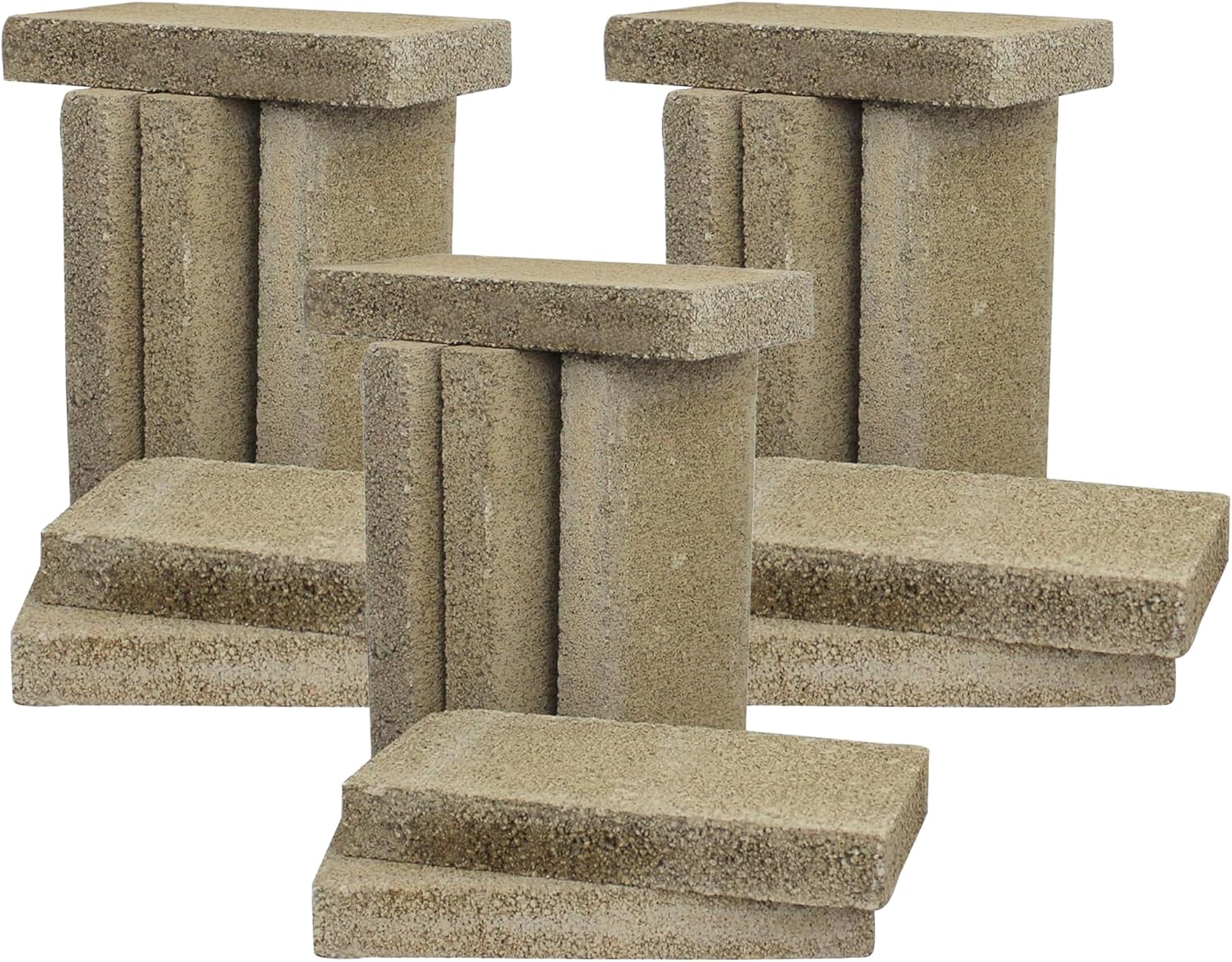 US Stove Company 2 Pound Outdoor FireBrick with Easy Installation for Fireplace Replacement Parts and Coal Burning Alternative, Tan (6 Pack) (3 Pack)