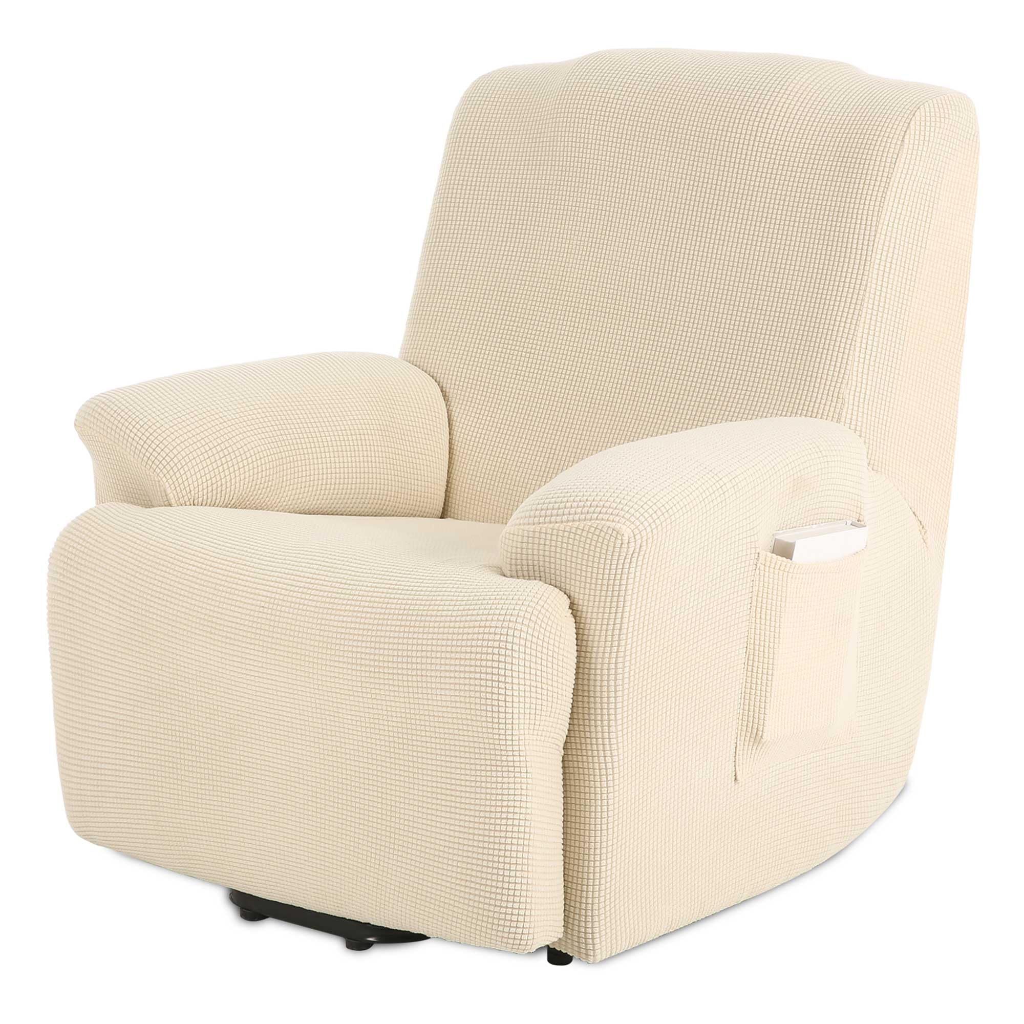 TIANSHU Funda Reclinable de 1 Plaza, Fundas Reclinables Elásticas, Protector Funda Sillón Relax, Funda Cubre Sofá, Fundas de Sofá Lavables y Elásticas para Muebles (Beige)