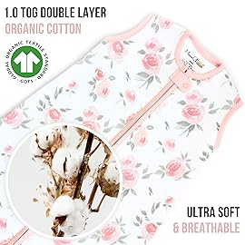 Baby Sleep Sack 1.0 TOG, Organic Cotton Baby Wearable Blanket with Two-Way Zipper, Swaddle Transition Baby Sleeping Bag, All-Season Sleep Sack for Newborn Infant Toddler Boy Girl, 2-Pack, 12-18 Month