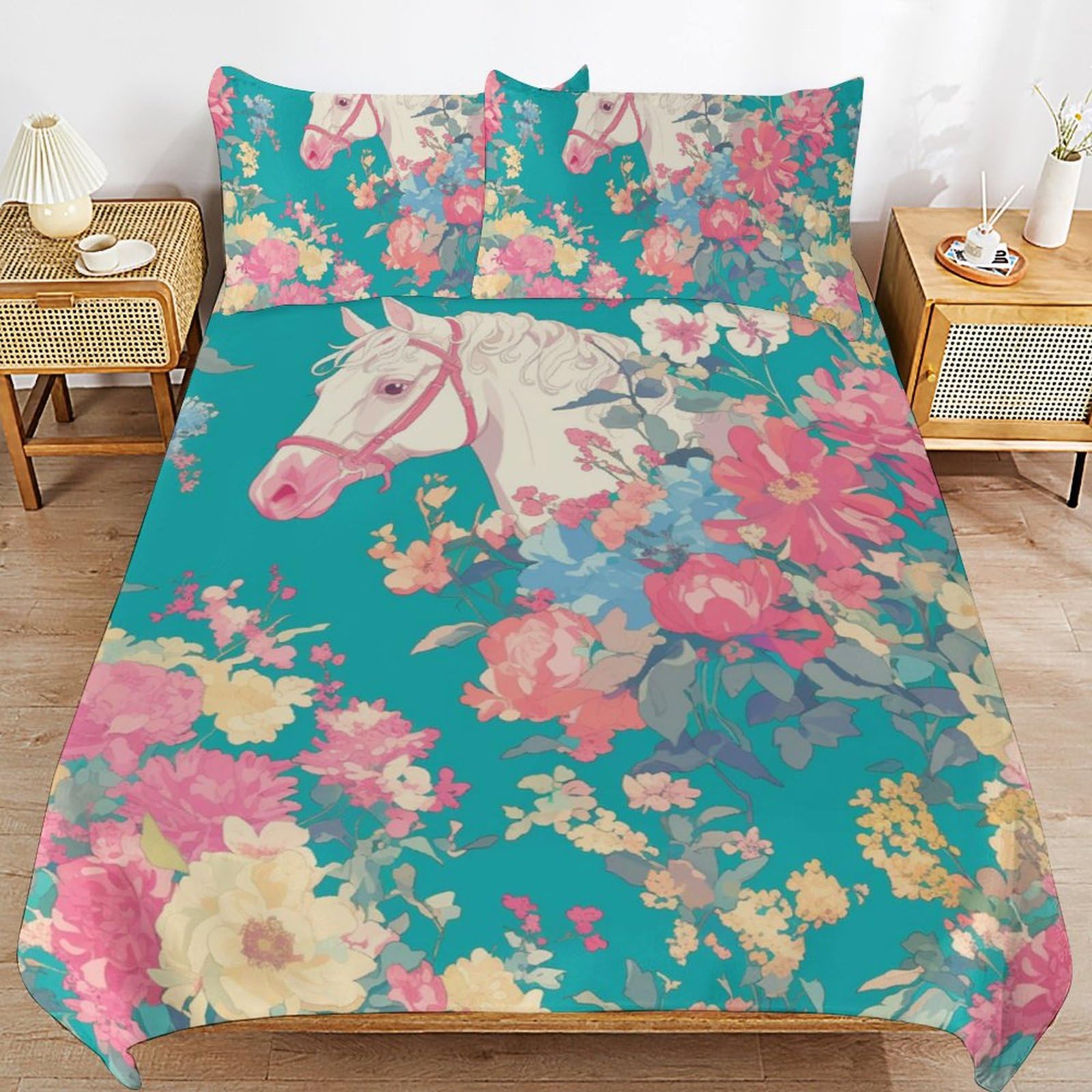 Funda nórdica de niños 135x200 con diseño de animales para noches de juego y descanso suave